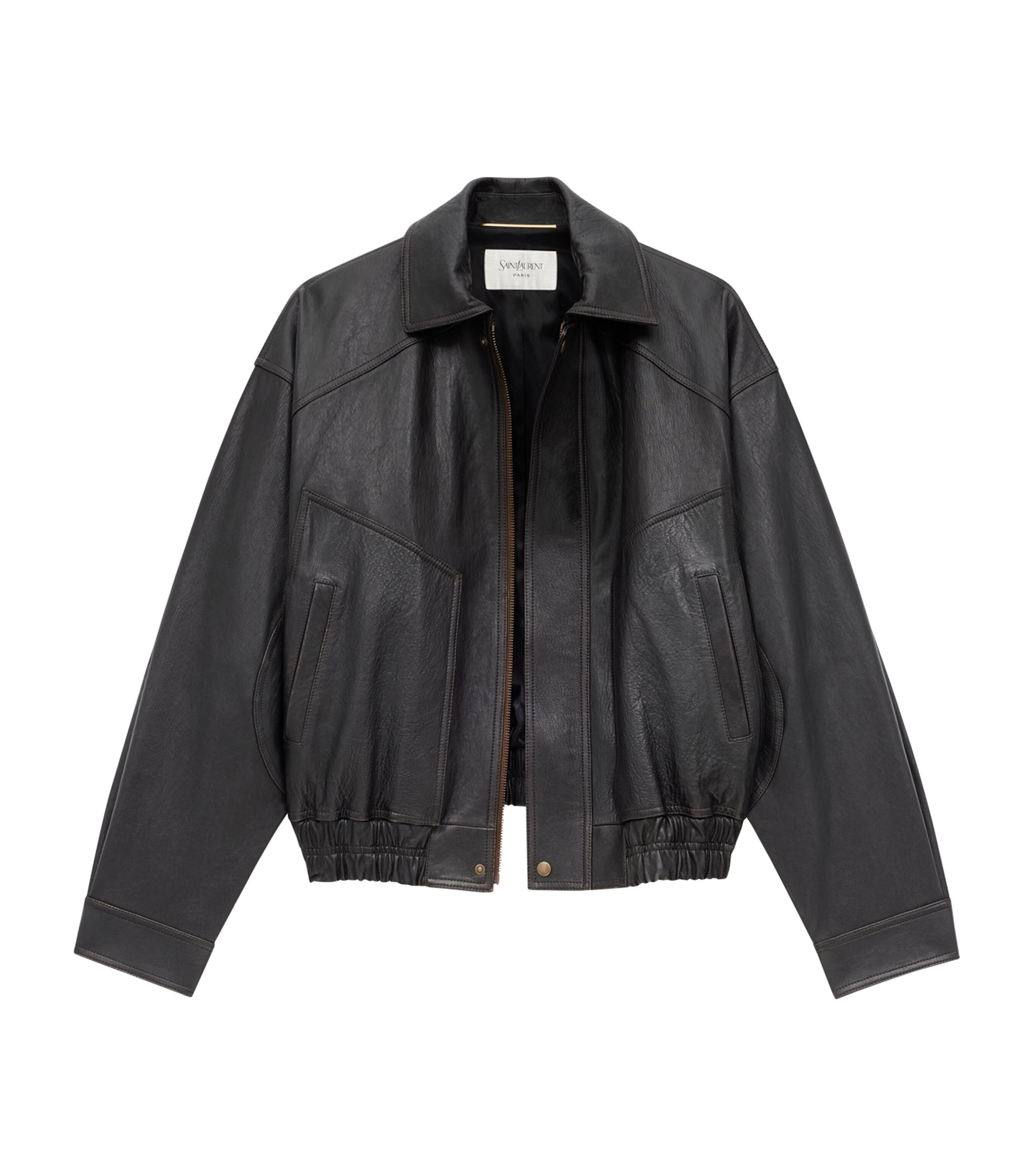 レザージャケット・コート Saint Laurent LEATHER BOMBER JACKET (483183 YC2JA 1000) Leather bomber jacket in black - Saint Laurent | Mytheresa
