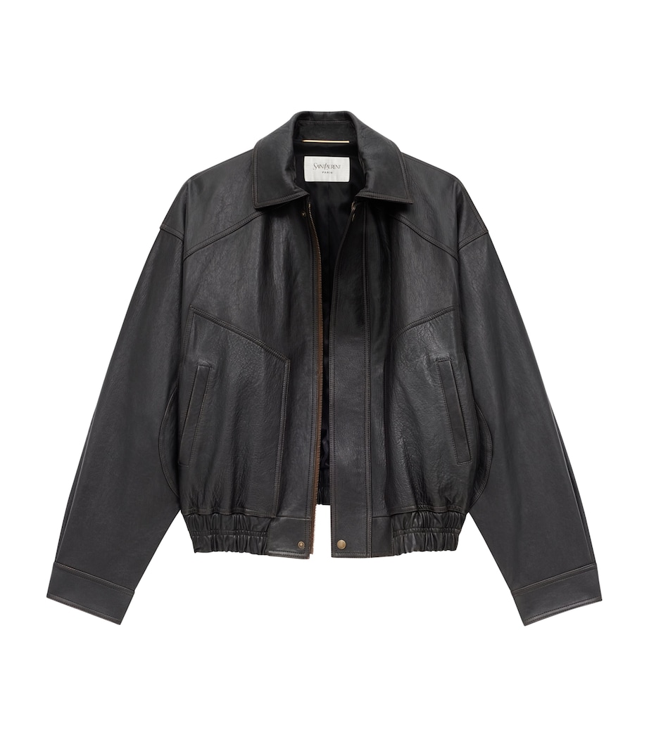 Leather Bomber Jacket 1628 Image 3