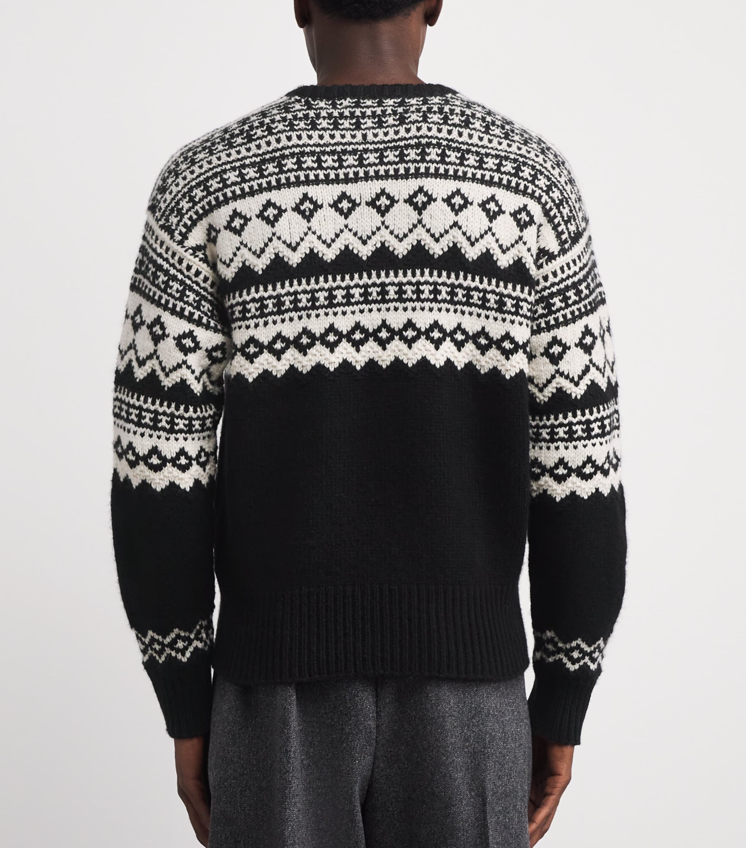 Cashmere Jacquard Sweater CLASSIC BLACK CRM Image 4