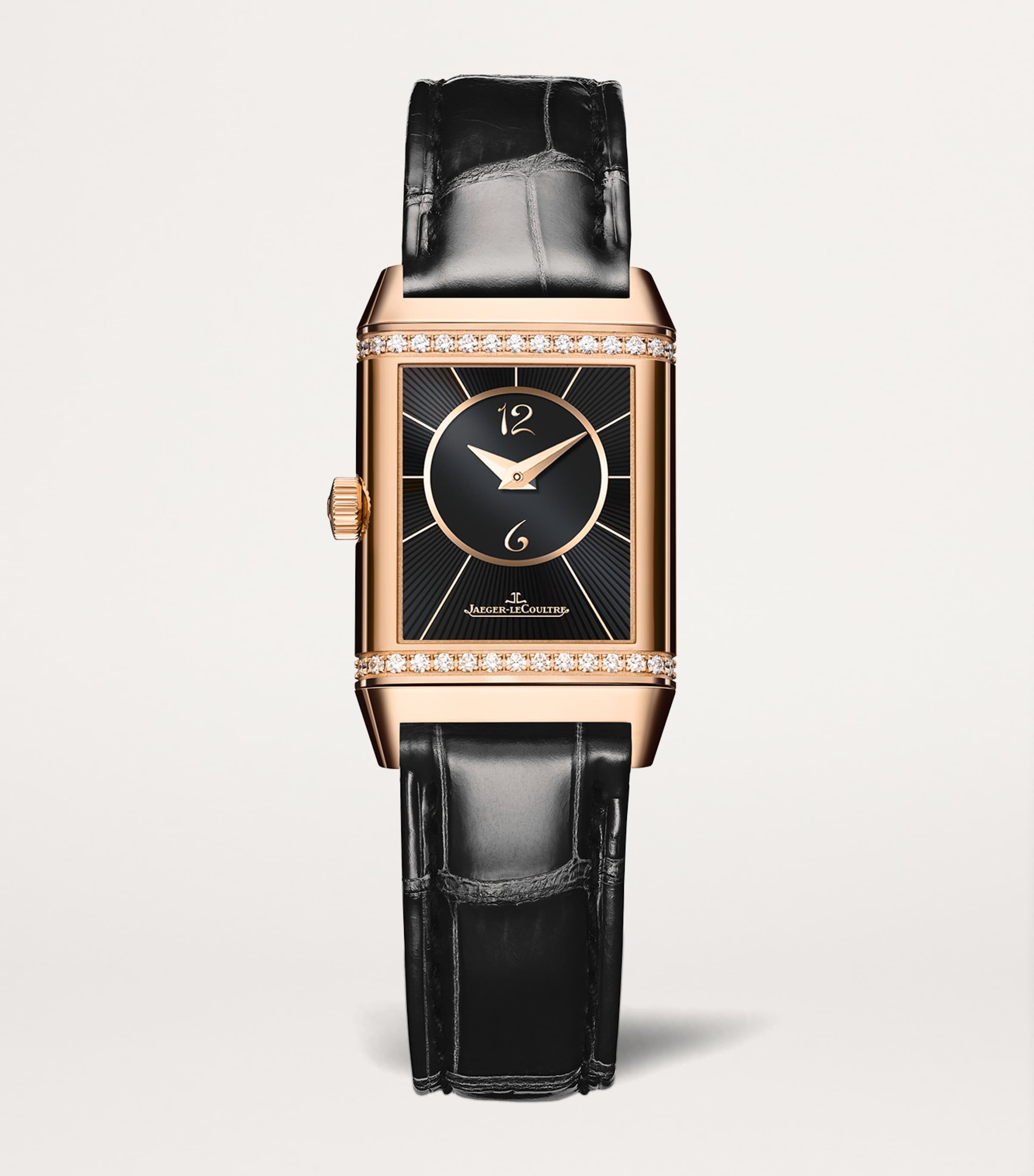 Pink Gold and Diamond Reverso Classic Duetto Watch 34mm PINK GOLD Image 3