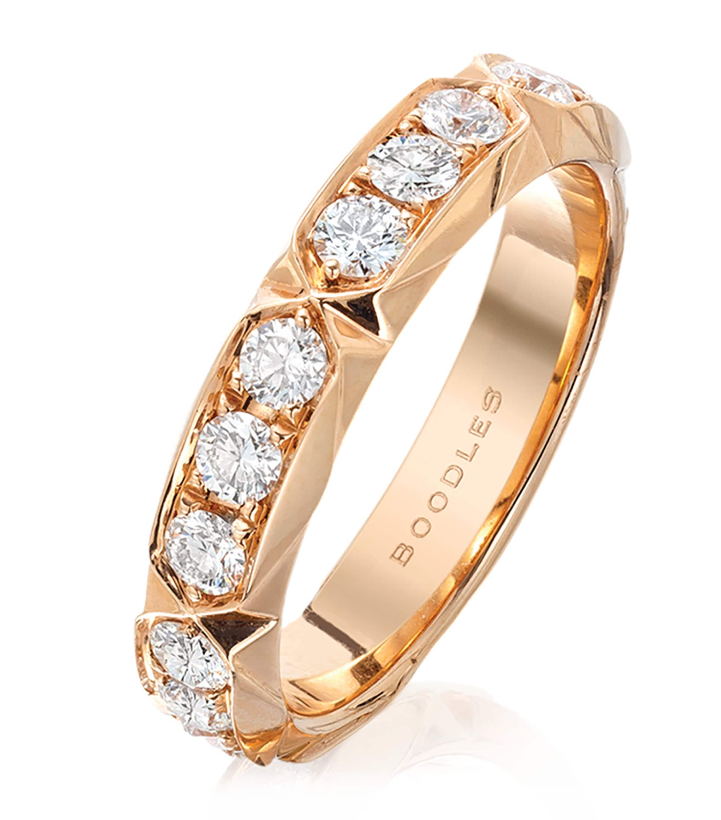 Boodles Large Rose Gold And Diamond Jazz Ring