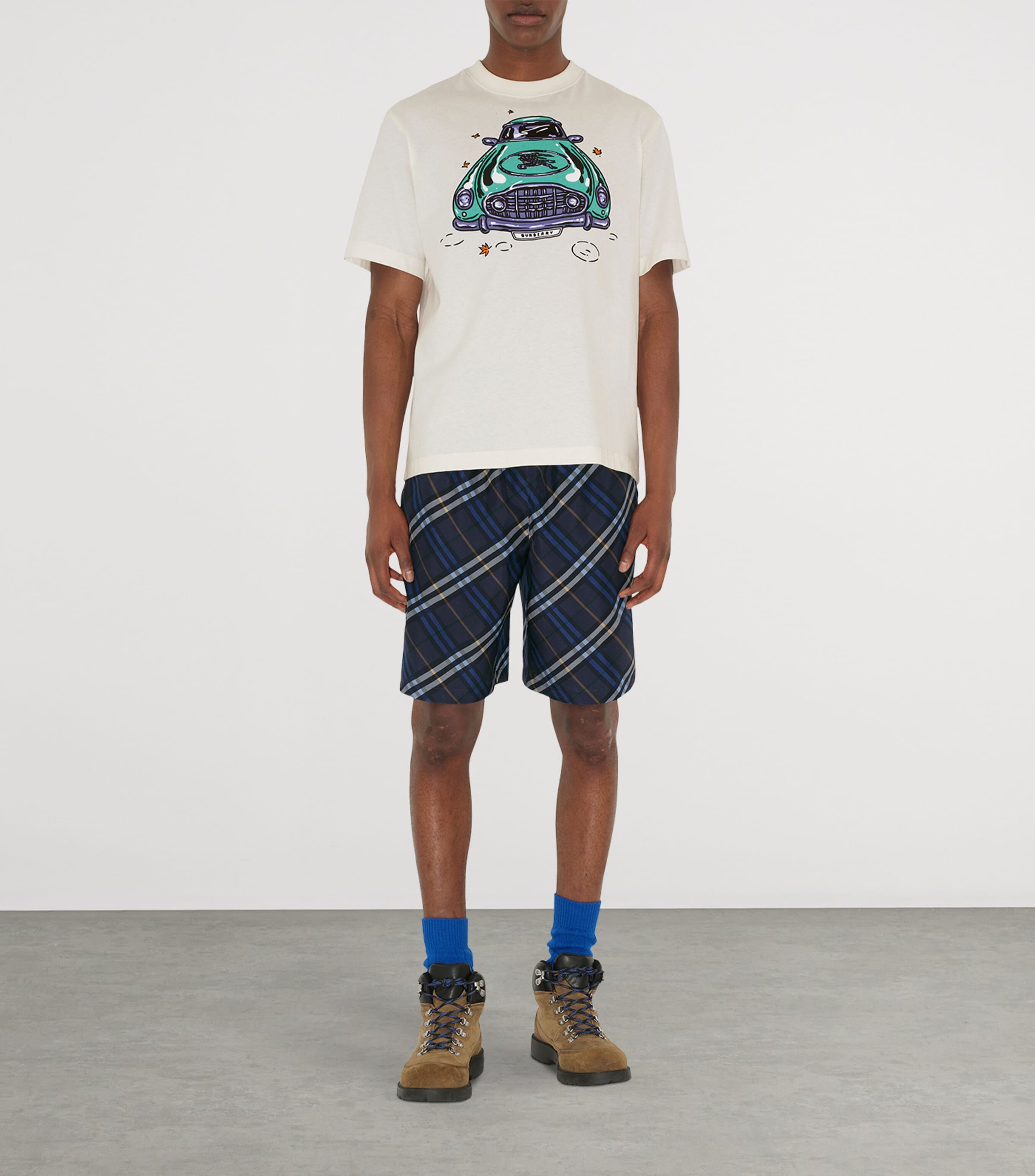 Silk Poplin Check Shorts INK IP CHECK Image 2