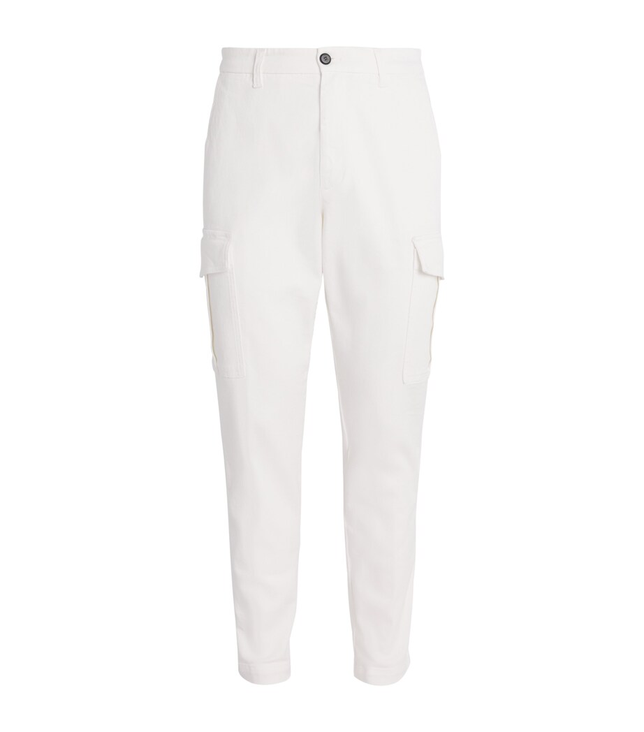 Eleventy Mens Stretch-Cotton Cargo Trousers Bianco Image 1