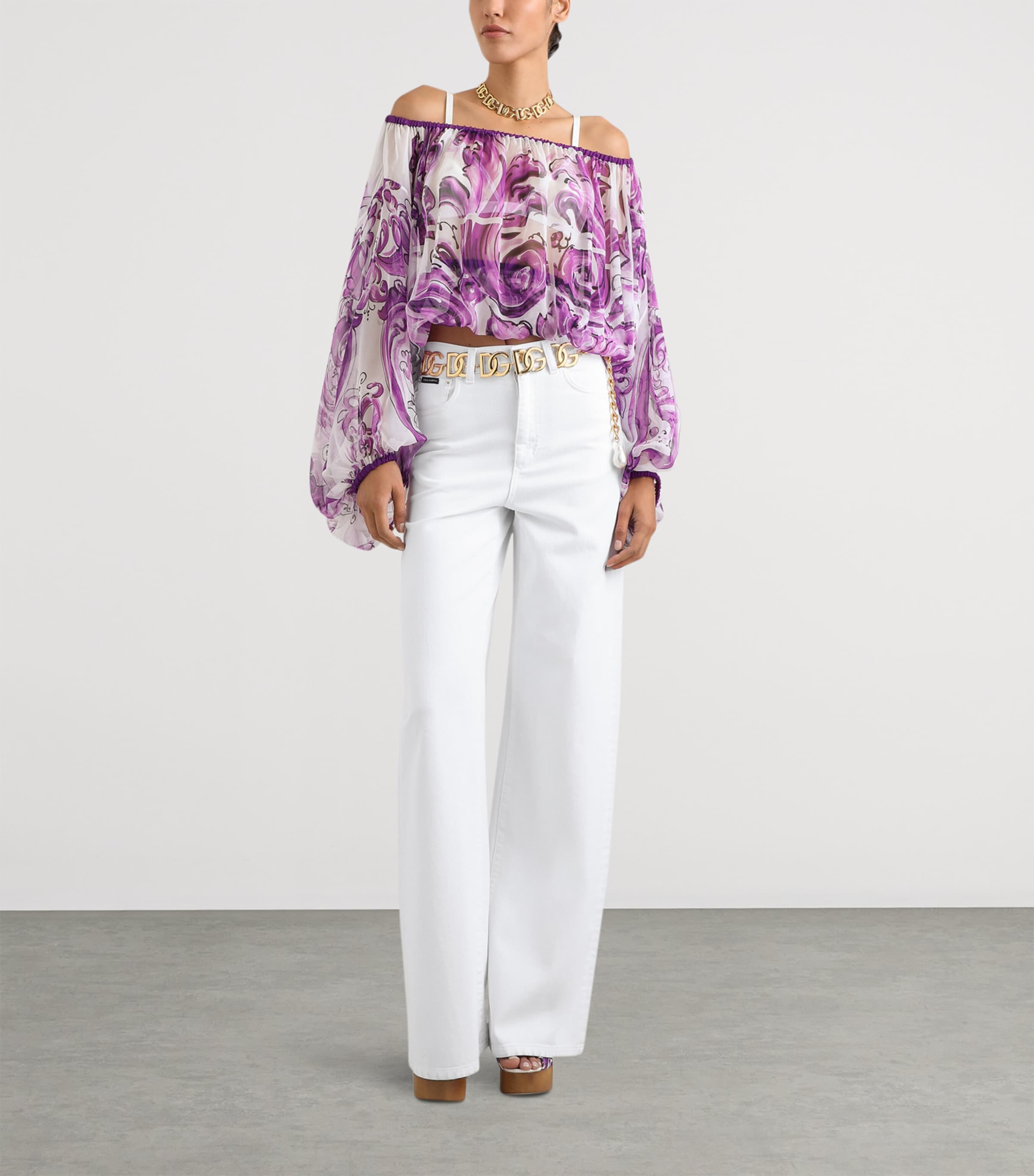 Silk Majolica Print Blouse HP5DQ-MIX MAIOLICA L Image 2