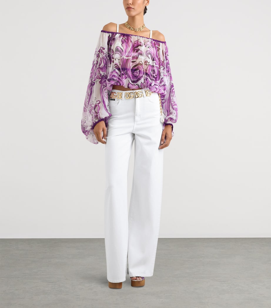 Silk Majolica Print Blouse HP5DQ-MIX MAIOLICA L Image 2