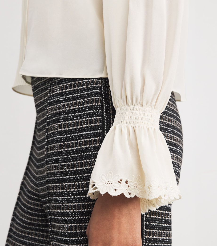 Silk Lace Blouse CREAM Image 6