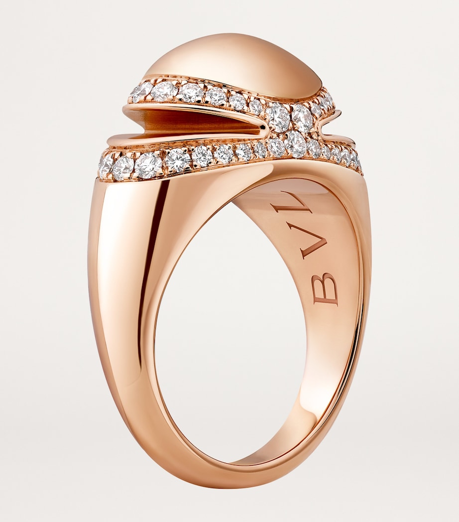 Rose Gold and Diamond Cabochon Ring PINK GOLD Image 4