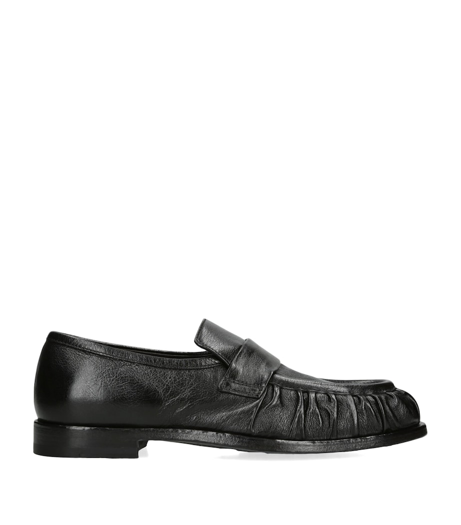 Officine Creative Leather Solitude Penny Loafers Black Image 1