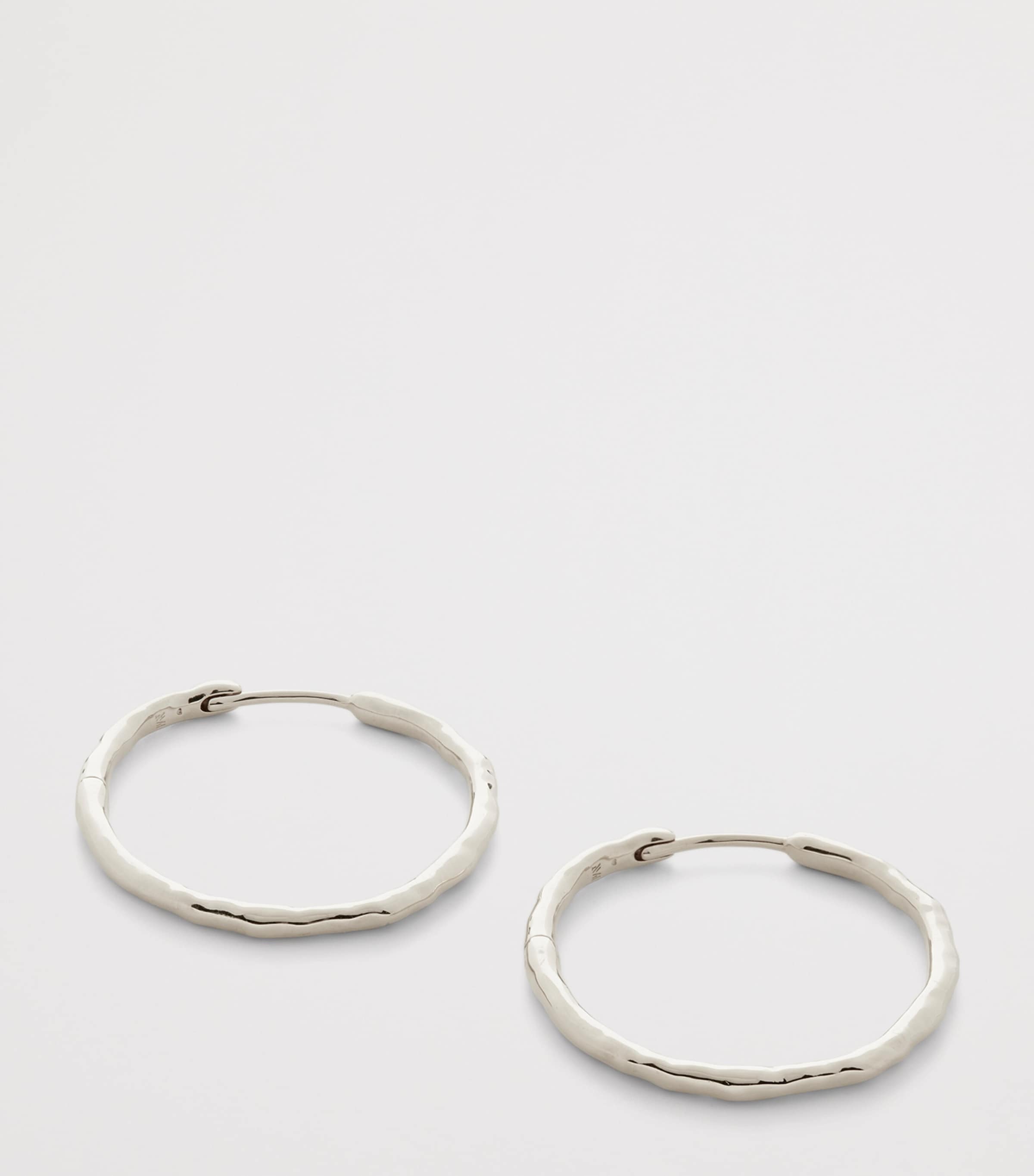 Monica Vinader Medium Sterling Silver MV Siren Muse Hoop Earrings Sterling Silver Image 2