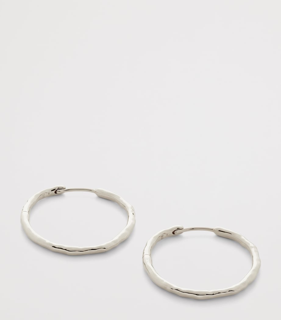 Monica Vinader Medium Sterling Silver MV Siren Muse Hoop Earrings Sterling Silver Image 2