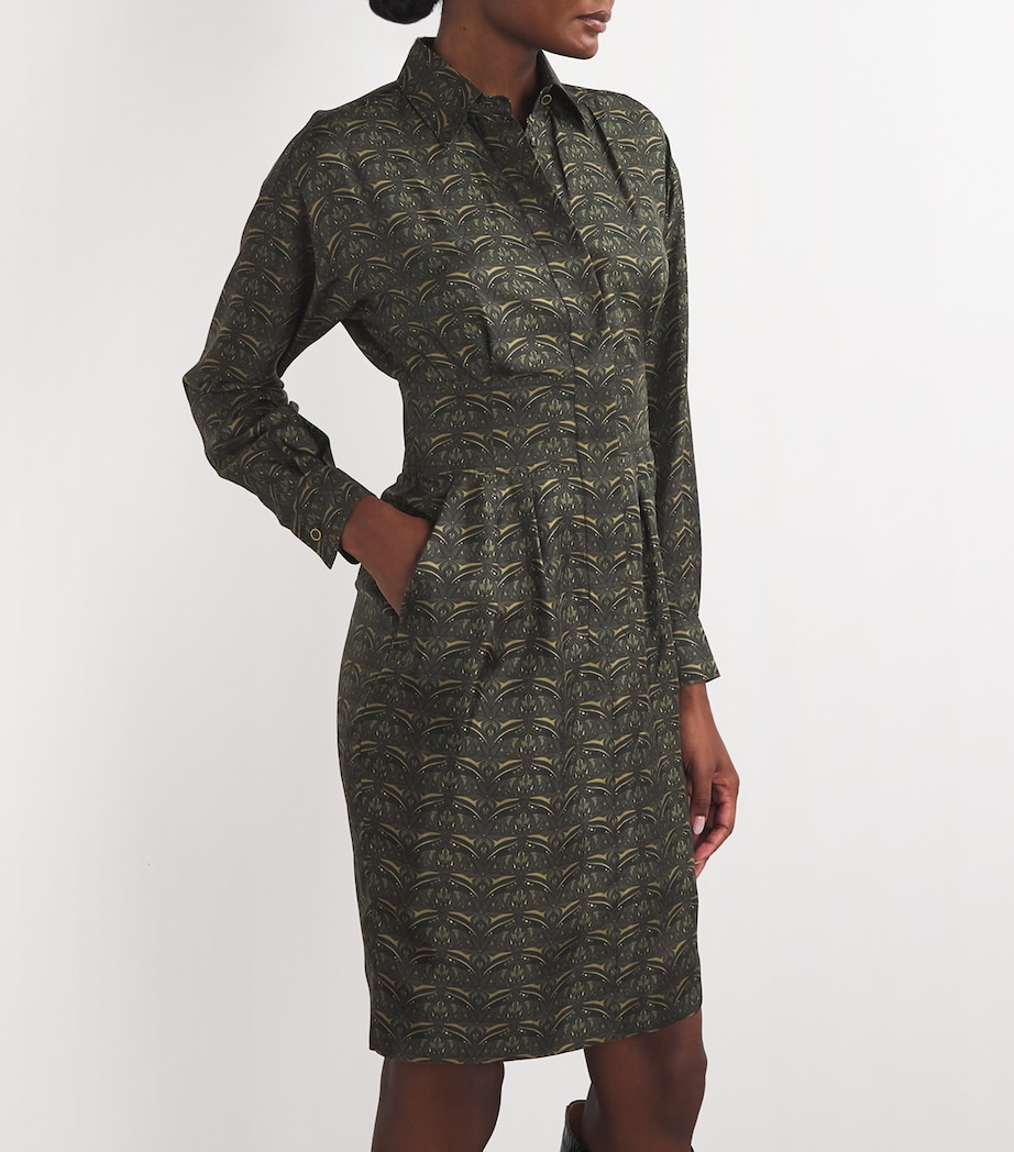 Max Mara Green Silk Printed Midi Dress | Harrods US Max Mara Green Silk Printed Midi Dress | Harrods US