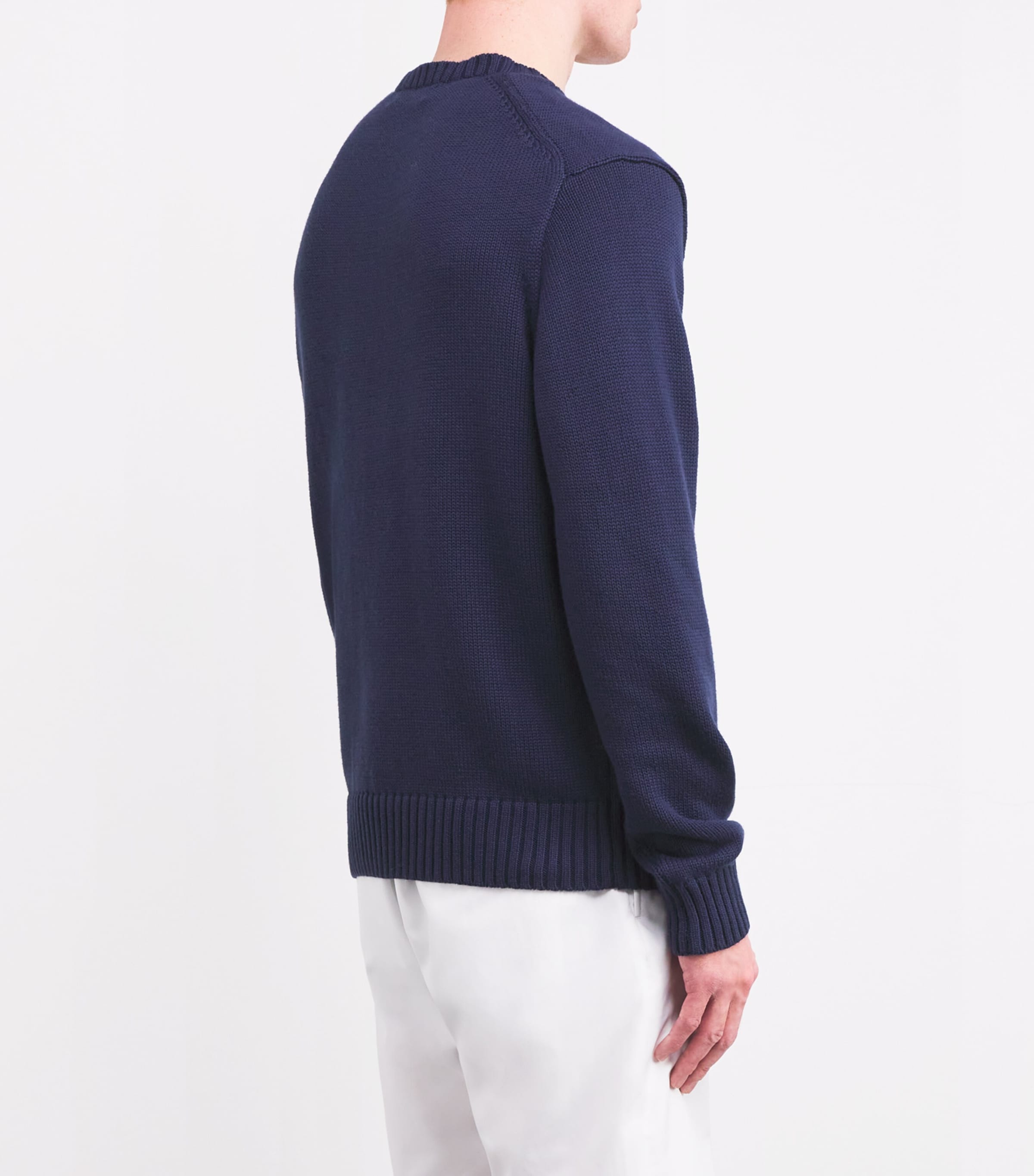 Cotton-Blend Polo Bear Sweater REFINED NAVY Image 4