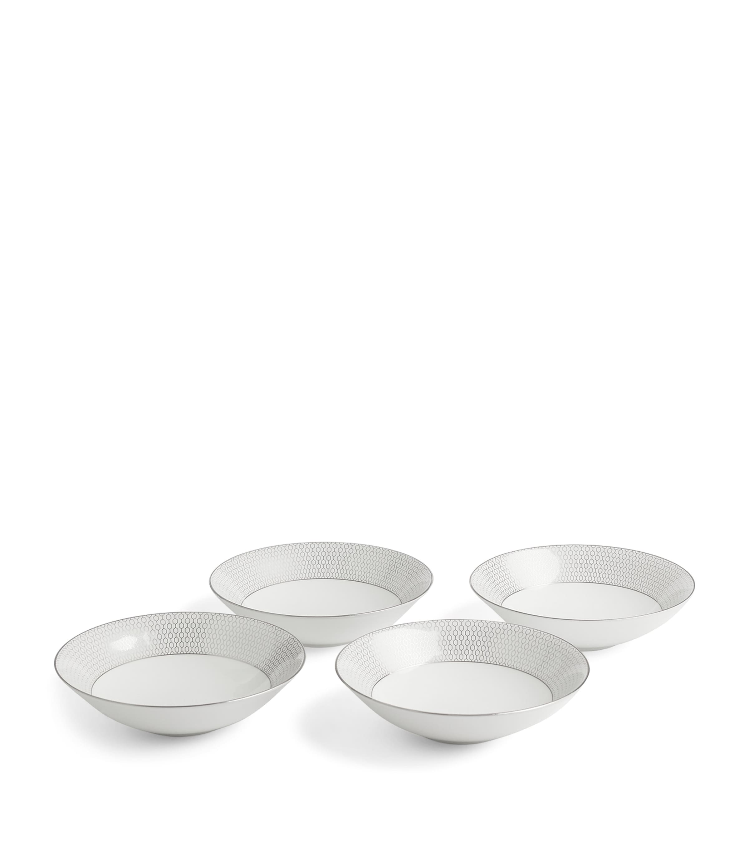 Set of 12 Gio Platinum Dinnerware Pieces WHITE Image 4