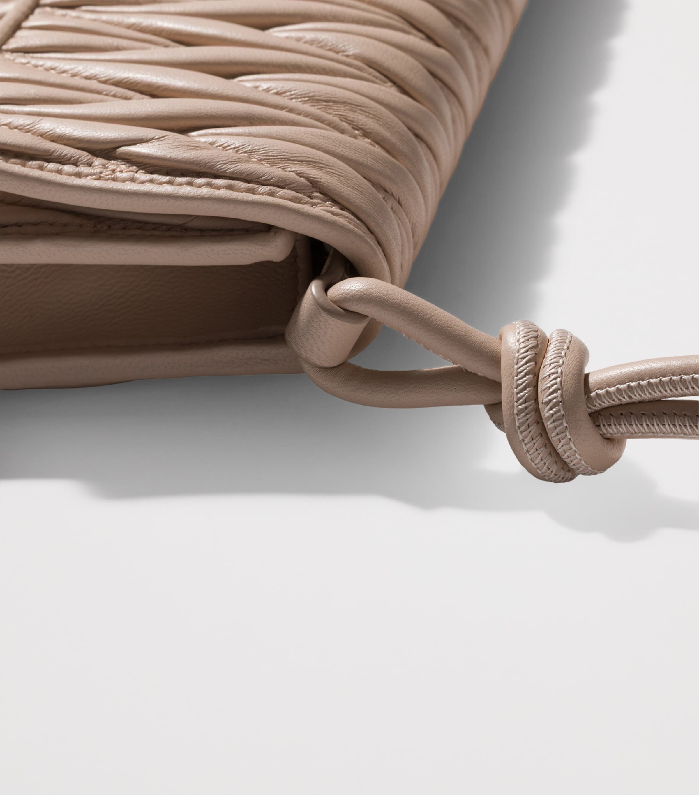 Miu Miu Leather Matelassé Chain Wallet Powder Image 4