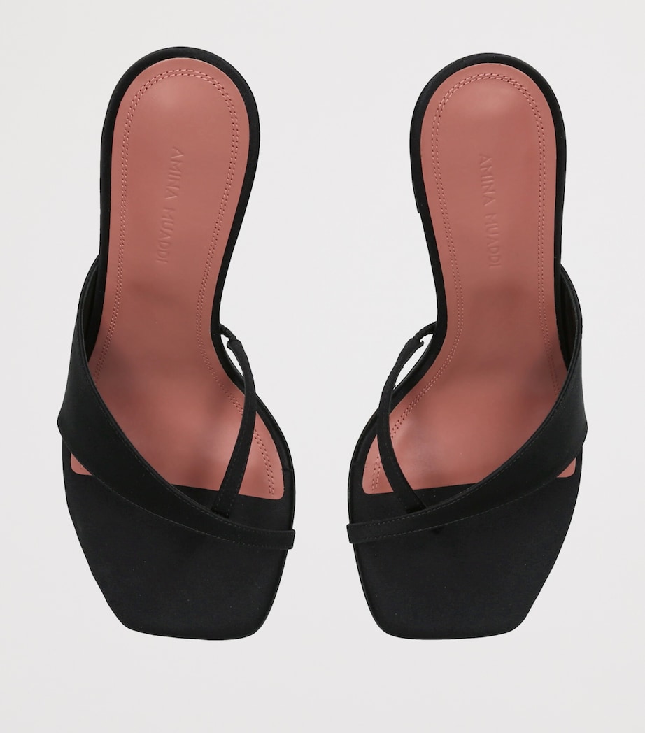 Amina Muaddi Satin Shiona Mules 95 Black Image 4