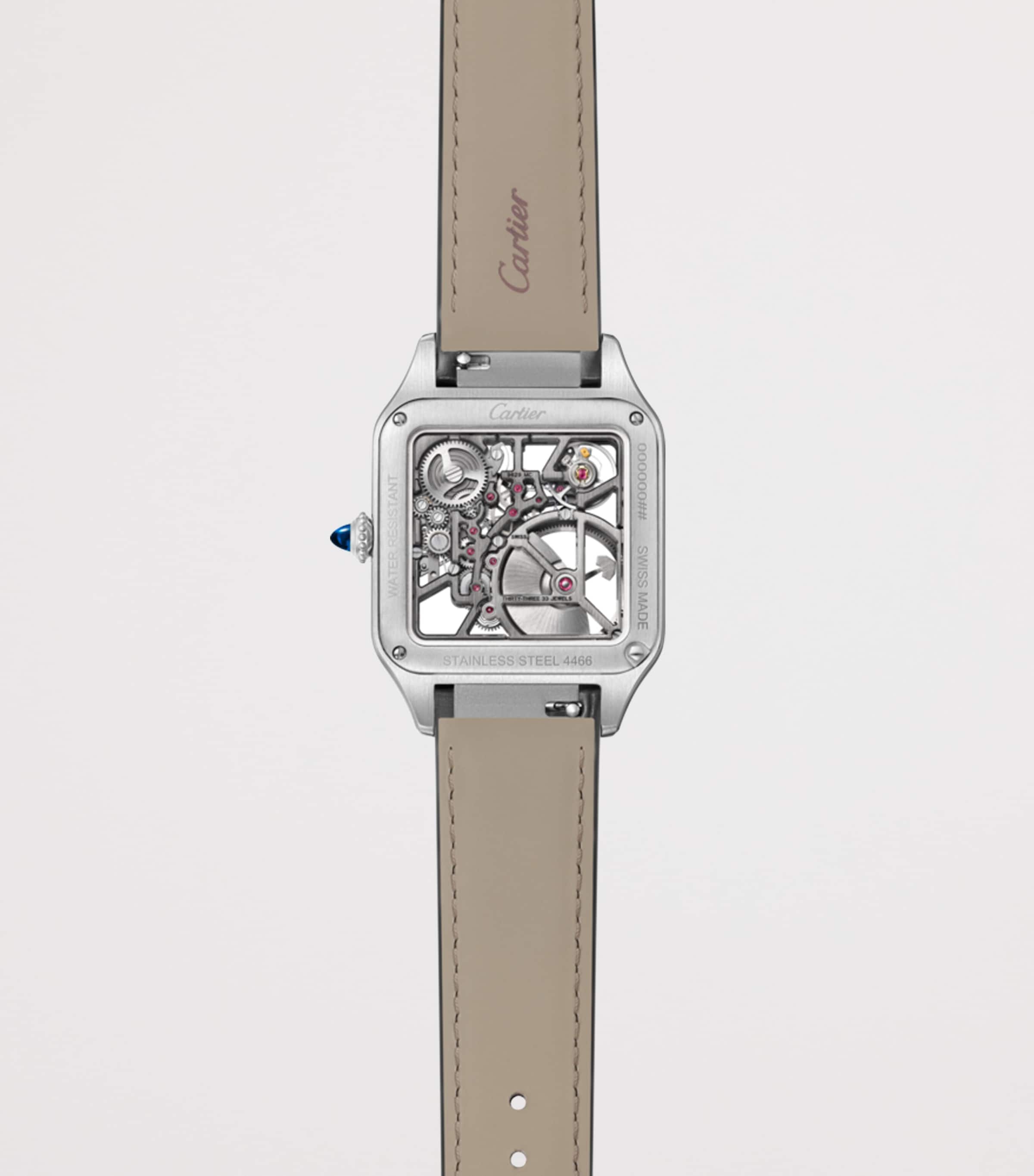 Large Steel Santos-Dumont Skeleton Watch 43.5mm STEEL Image 8