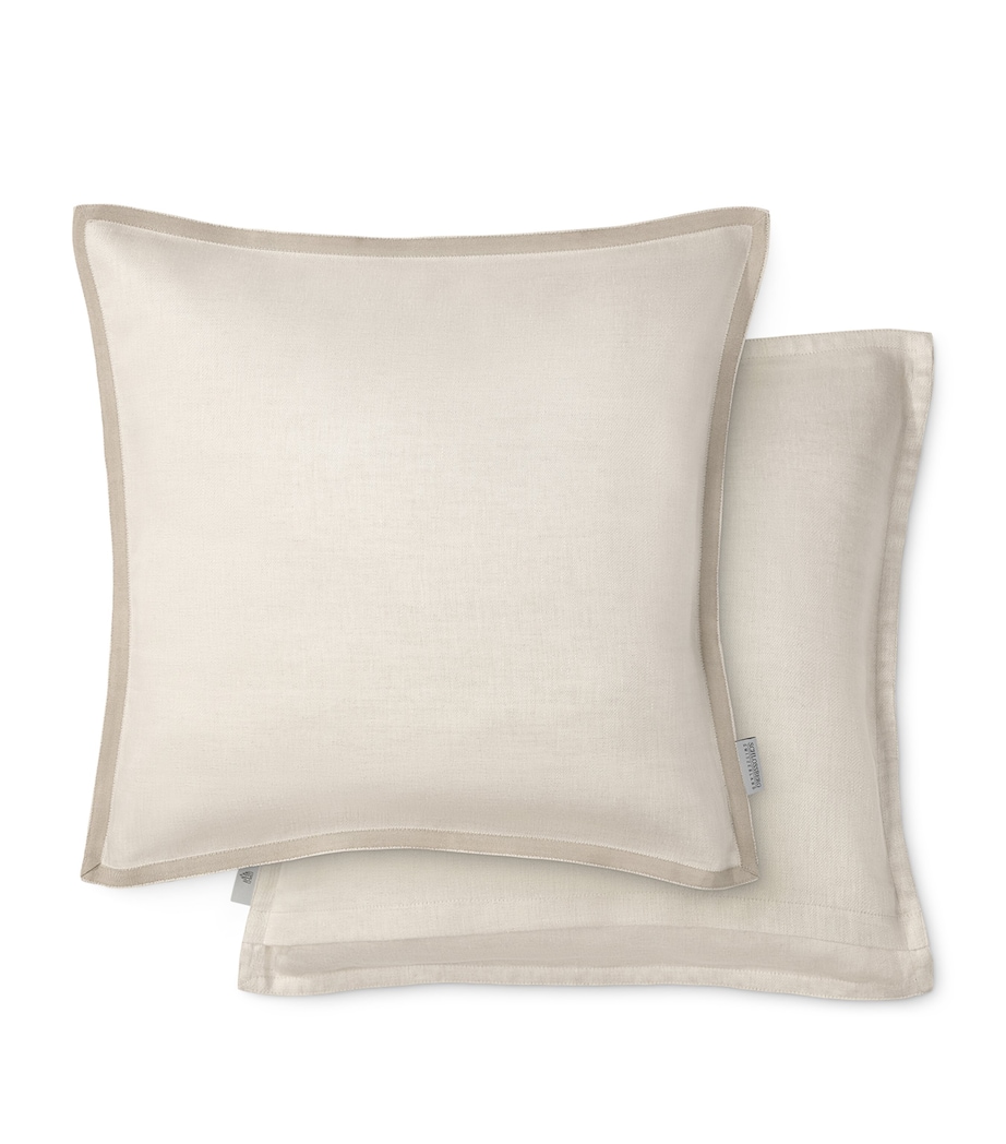 Linen Solene Cushion Cover 56cm x 56cm SAND Image 1
