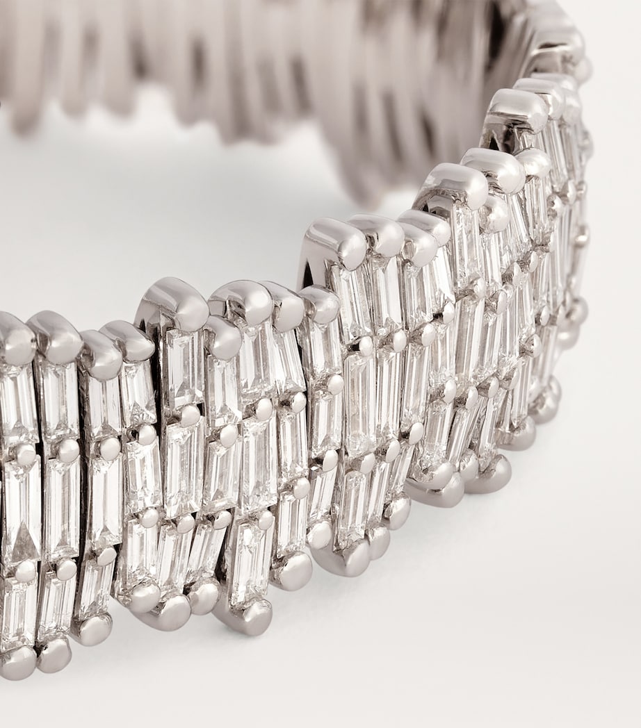 White Gold and Diamond Classic Three-Row Cuff 18K WG/WD Image 4