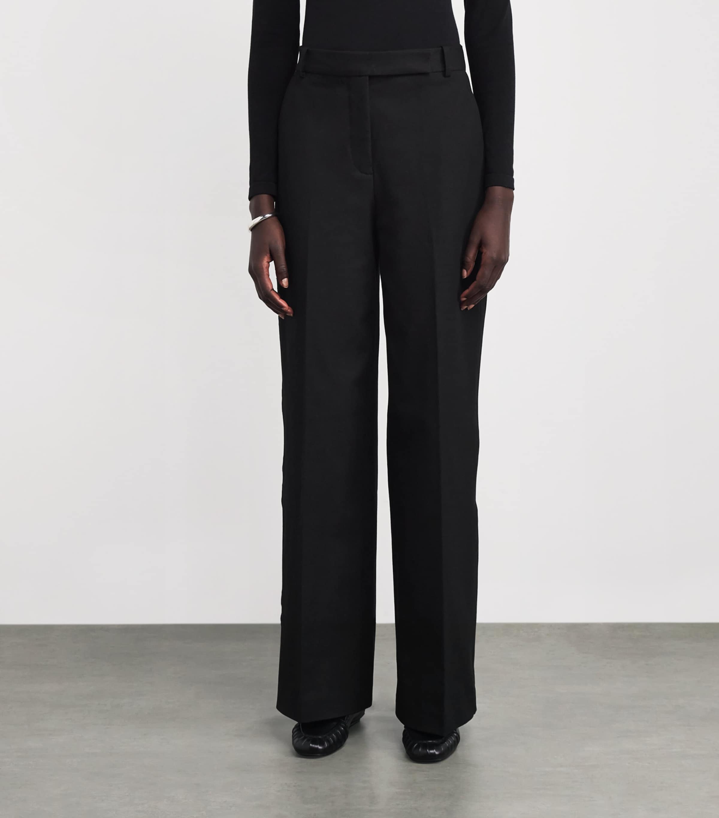 Joseph Womens Stretch-Gabardine Yukio Trousers Black Image 4