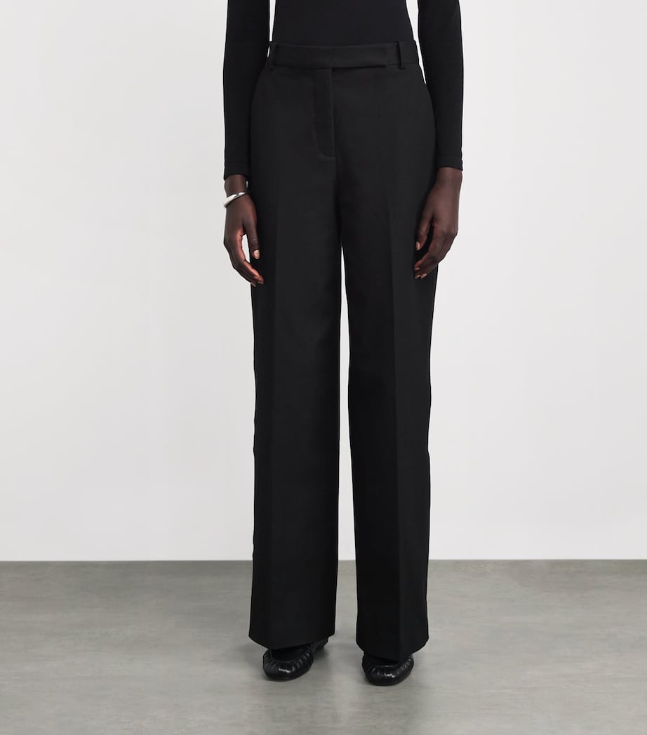 Joseph Womens Stretch-Gabardine Yukio Trousers Black Image 4