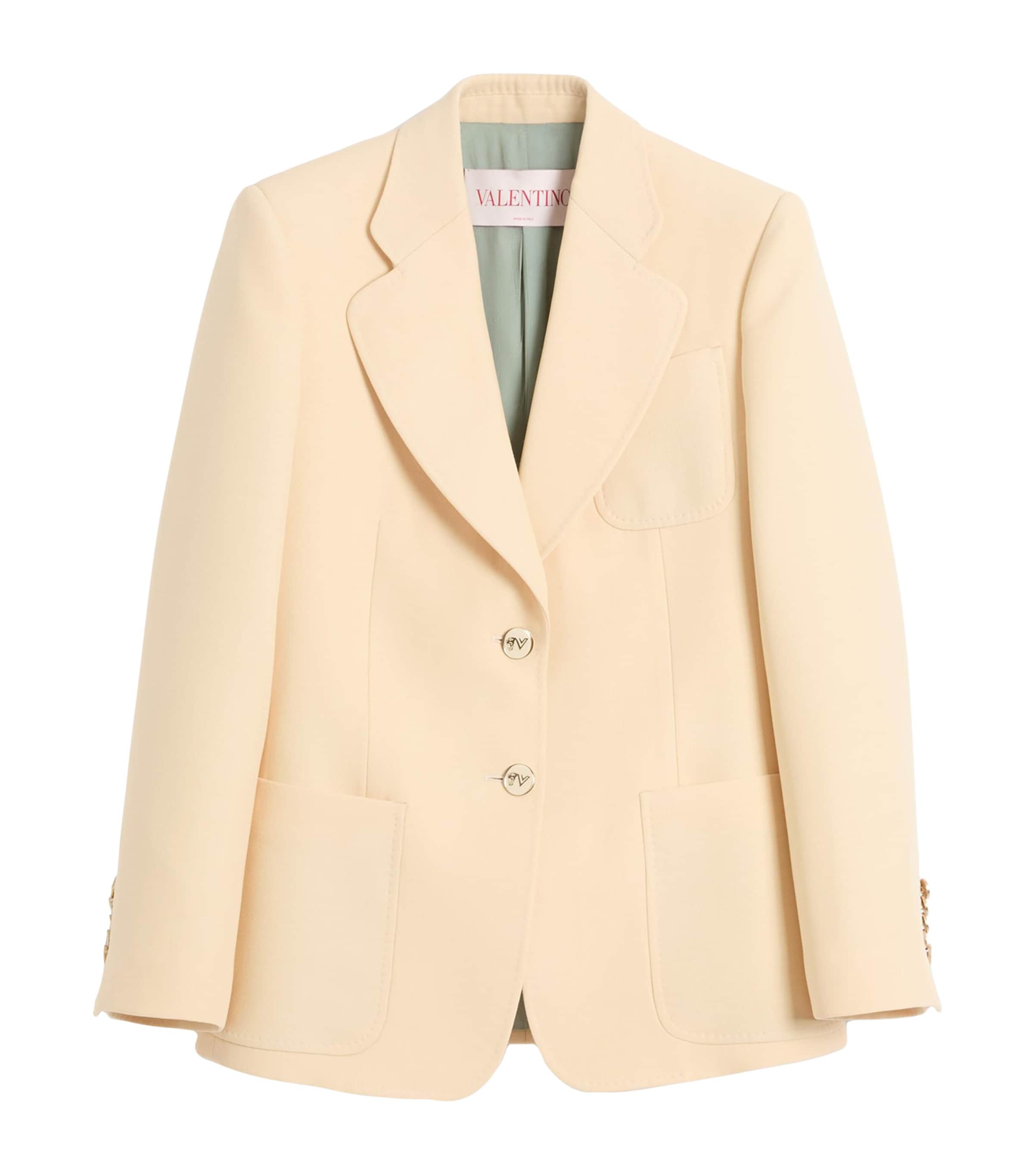 Valentino Womens Virgin Wool-Silk Blazer Image 1