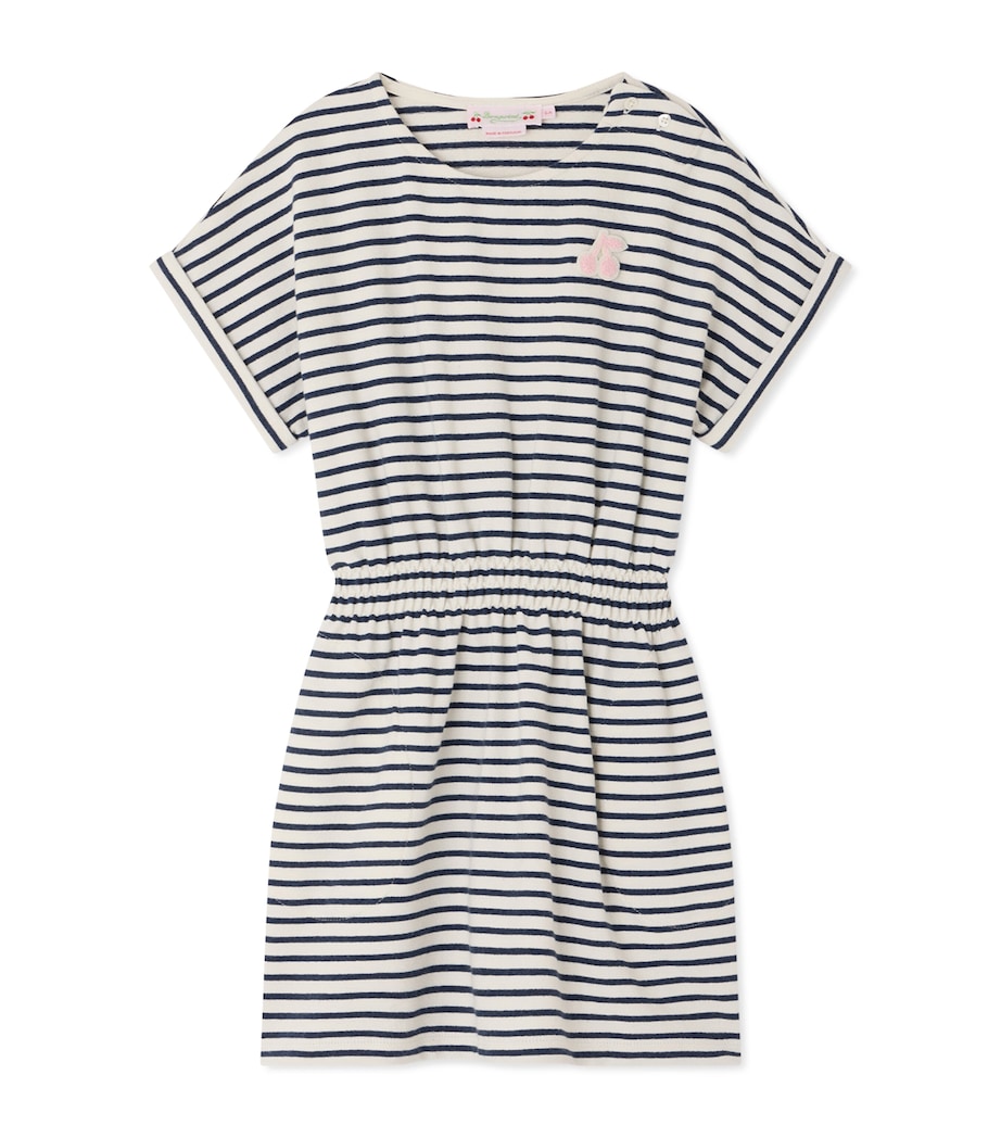 Bonpoint Cotton Stripe Dress (10-14 Years) Indigo Image 1
