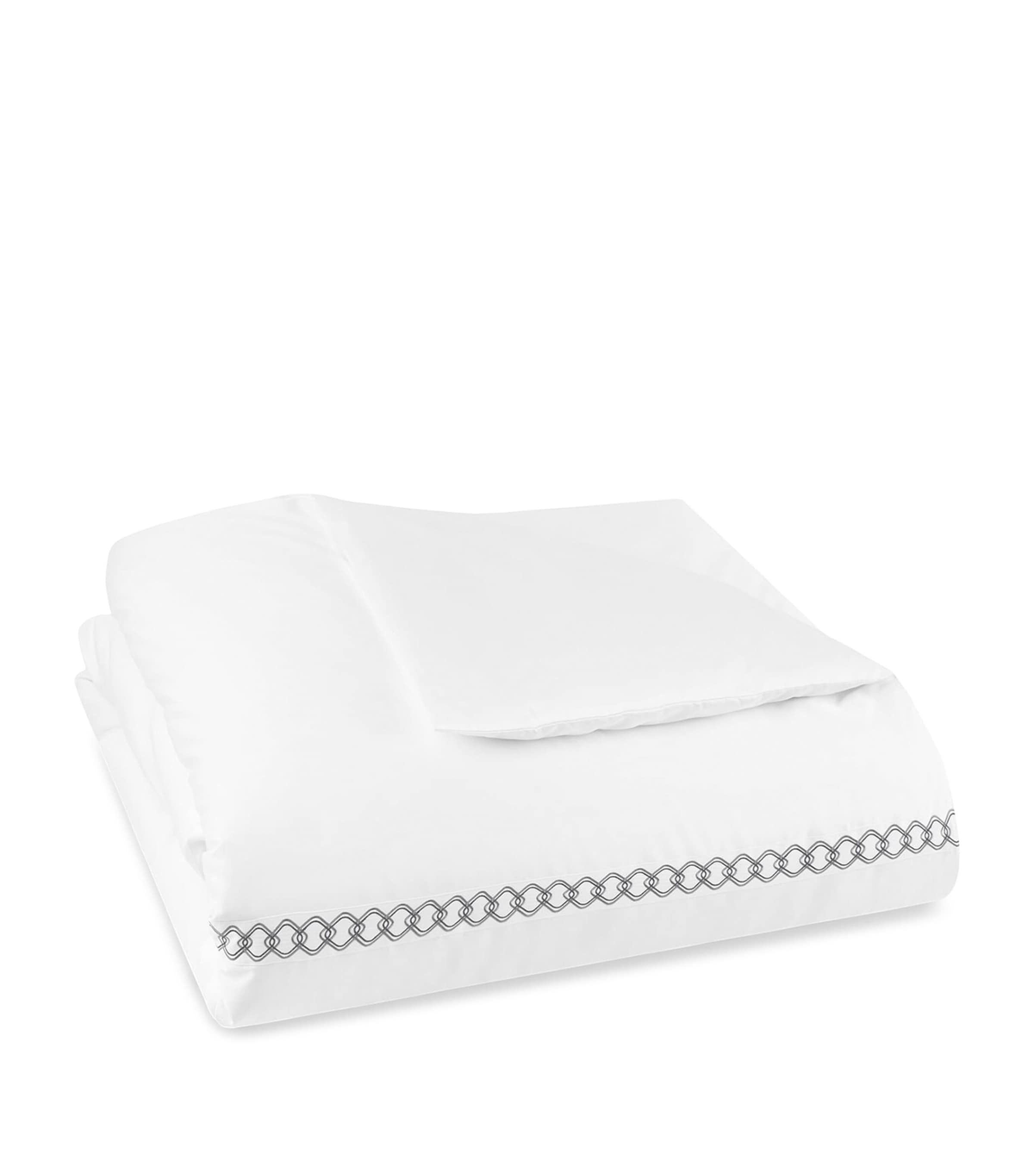 Cotton Ornato King Duvet Cover Set WHITE/MIDNIGHT Image 2