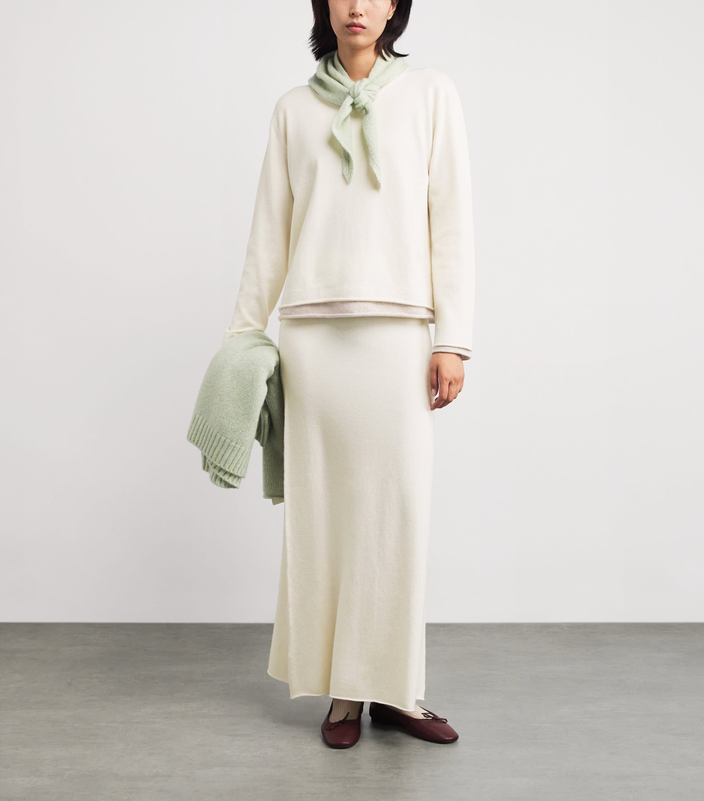 Cashmere Double Layer Sweater IVORY Image 2