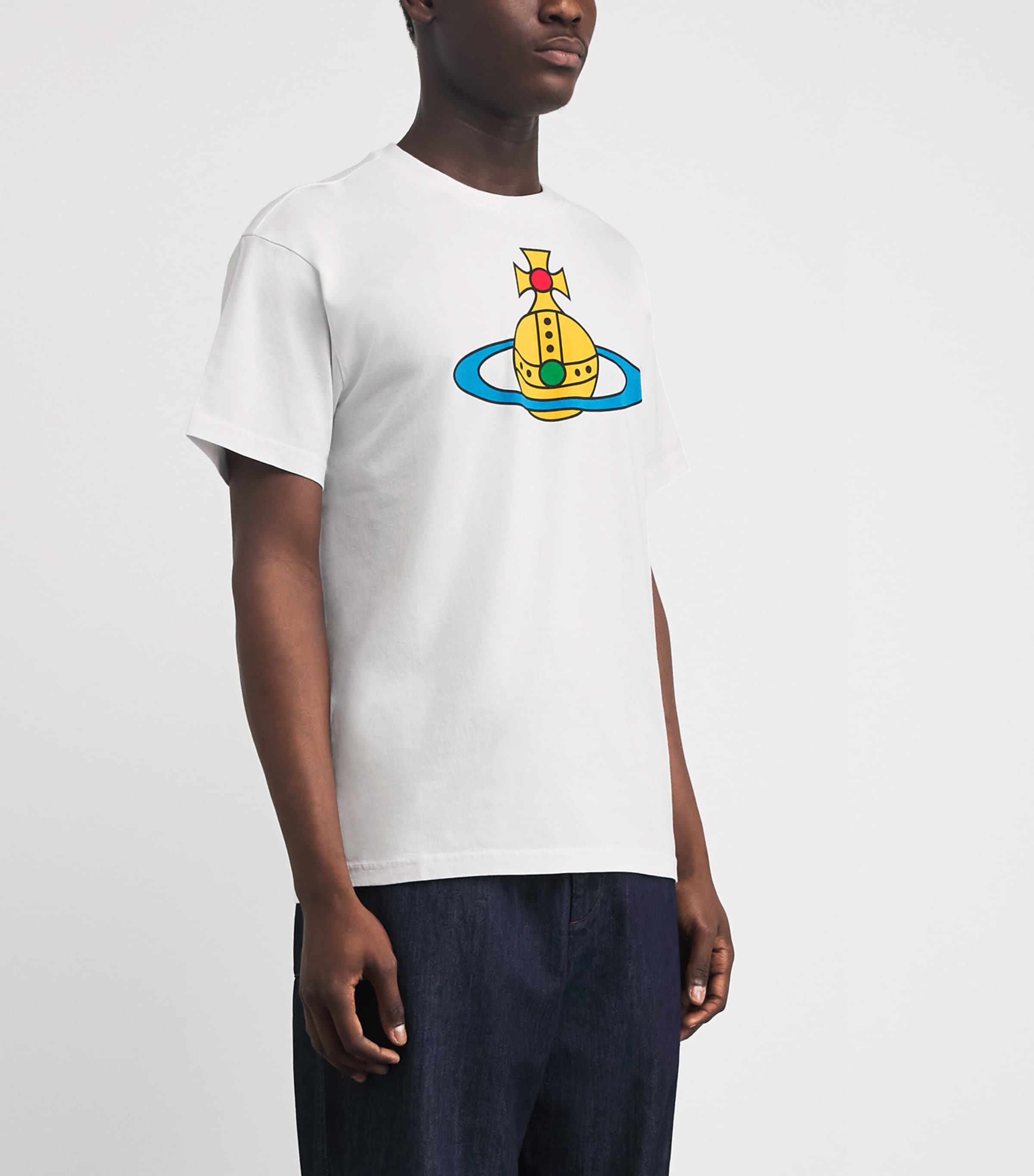 Vivienne Westwood Mens Cotton Orb T-shirt White Image 4