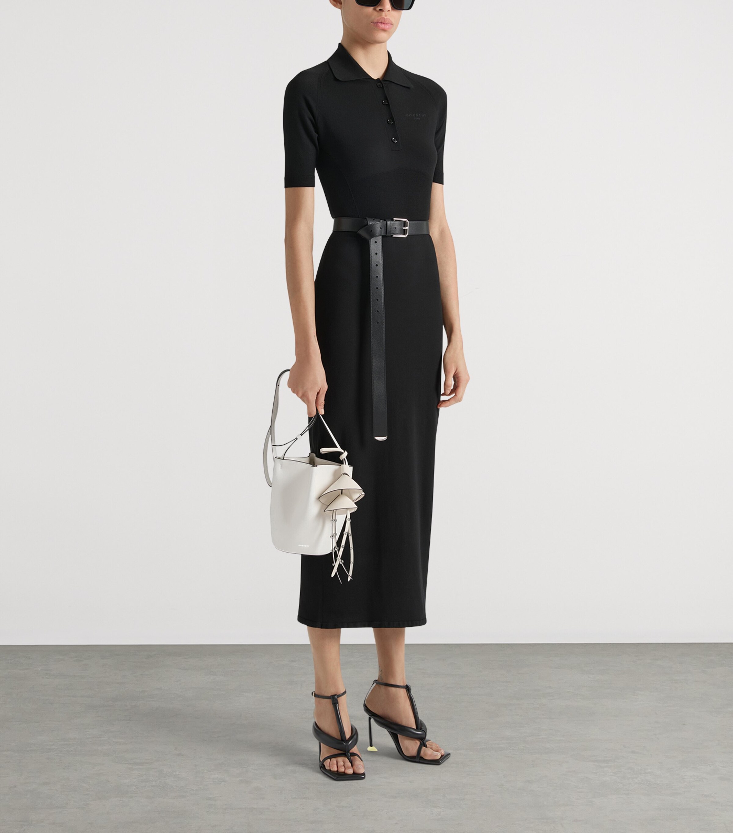 Givenchy Womens Wool-Blend Polo Dress Black Image 2