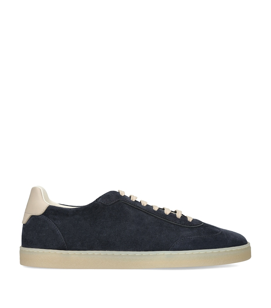 Brunello Cucinelli Suede Low-Top Sneakers Navy Image 1