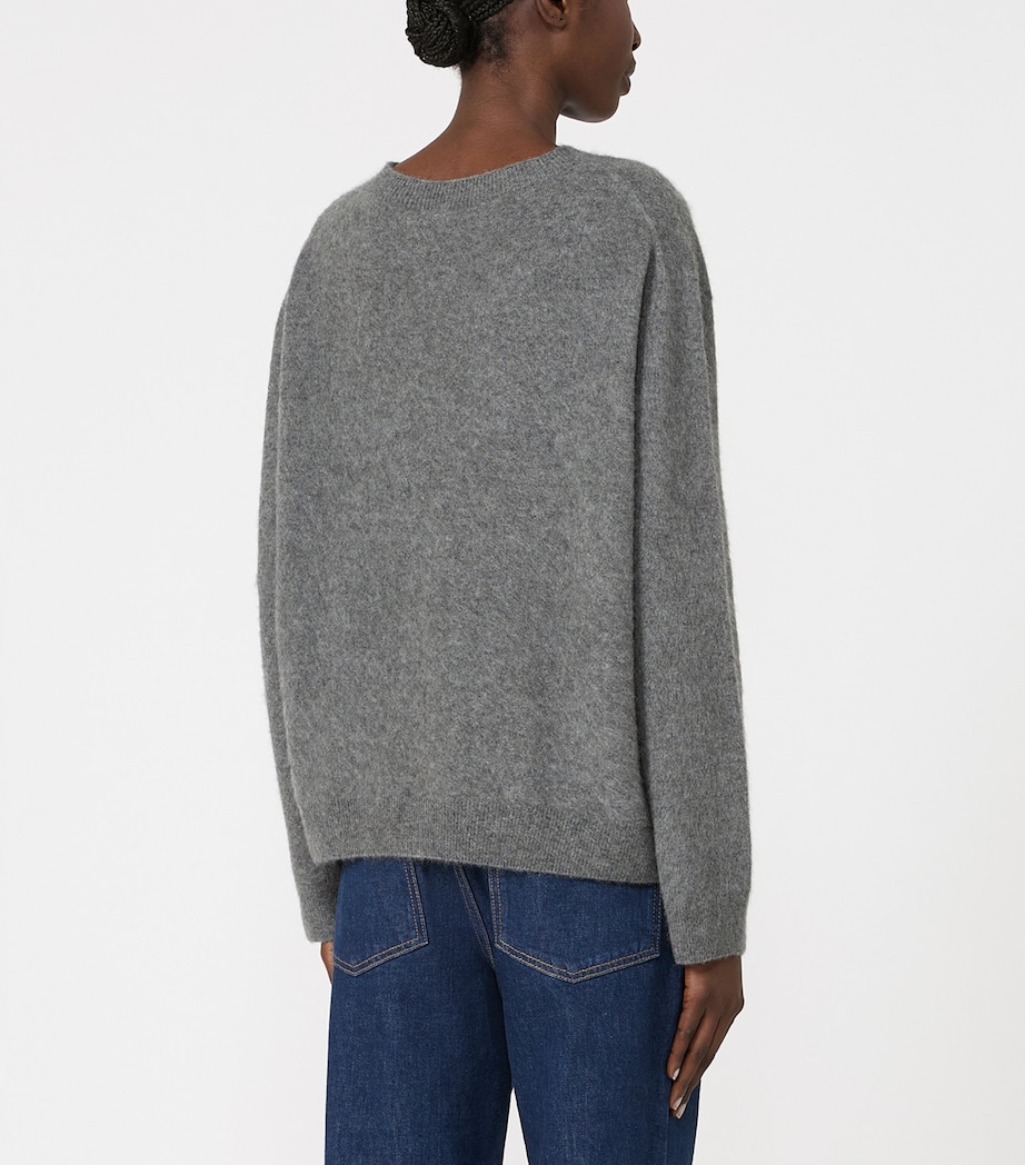 Weekend Max Mara Womens Virgin Wool-Cashmere Sweater Dark Grey Image 4