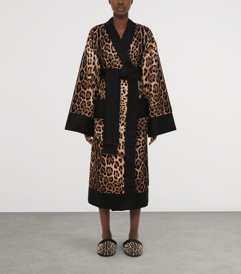 Terry Cotton Leopard Print Robe UL001 LEOPARDO Image 3