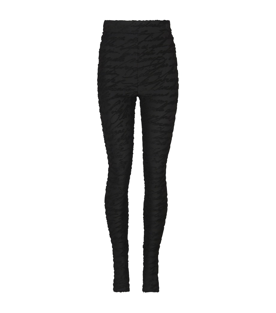 Jacquard Knit Love Letter Leggings 0PA NOIR Image 1