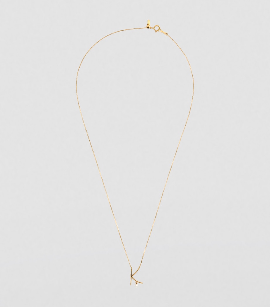 Yellow Gold and Diamond Alphabet Necklace YELLOW GOLD Image 2