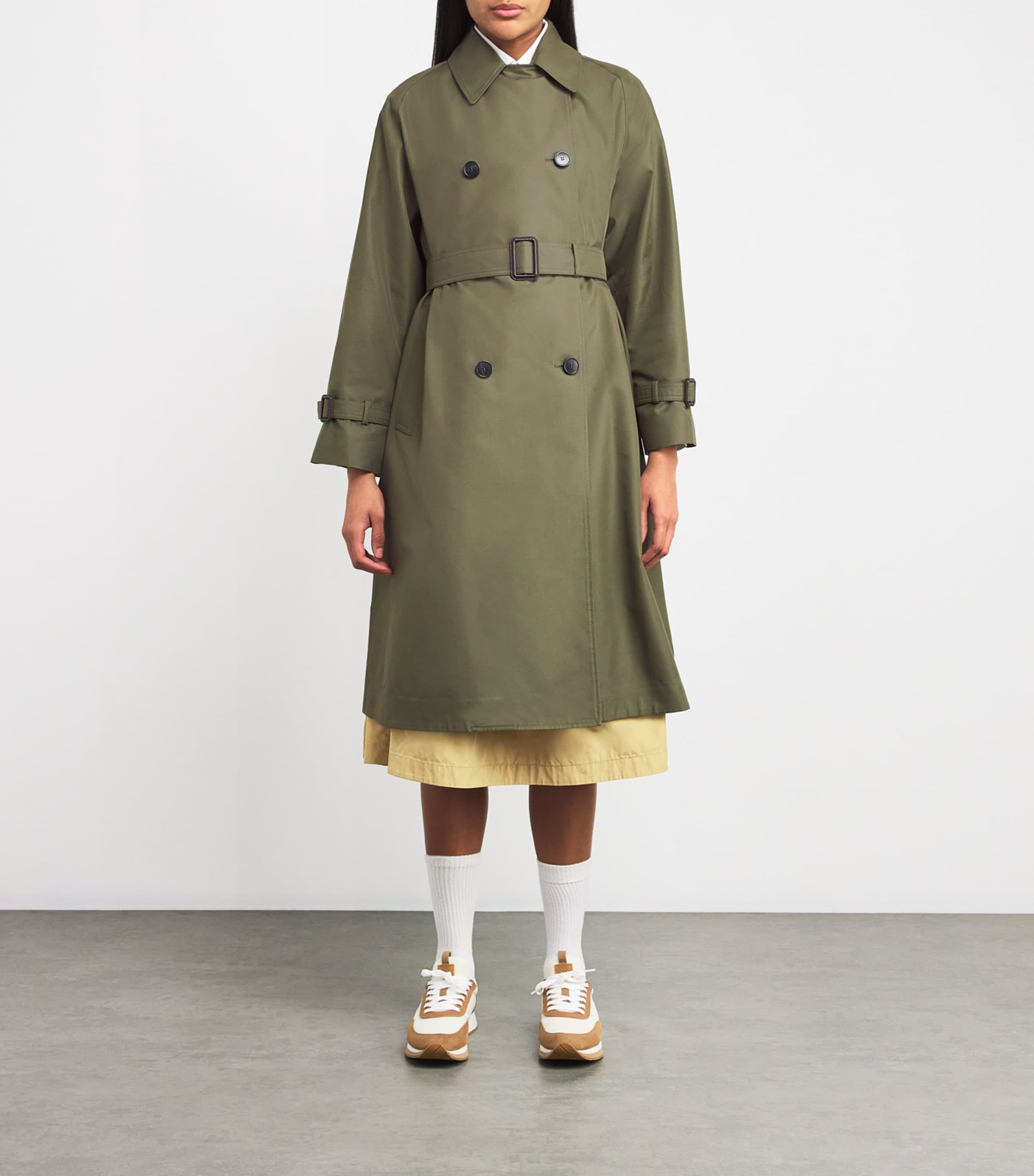 Weekend Max Mara Green Gabardine Reversible Trench Coat | Harrods KW