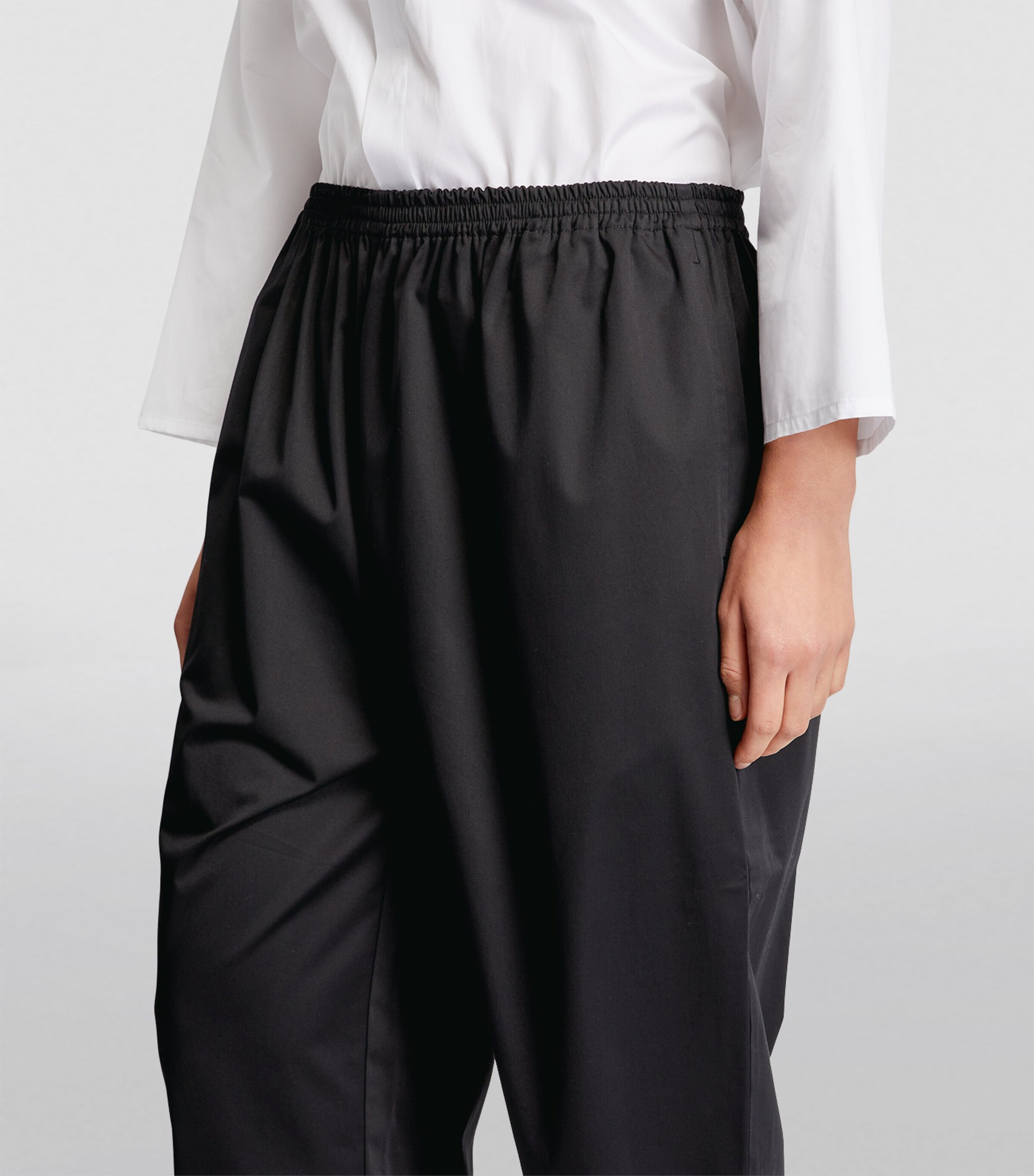 Cropped Japanese Trousers BLACK Image 7