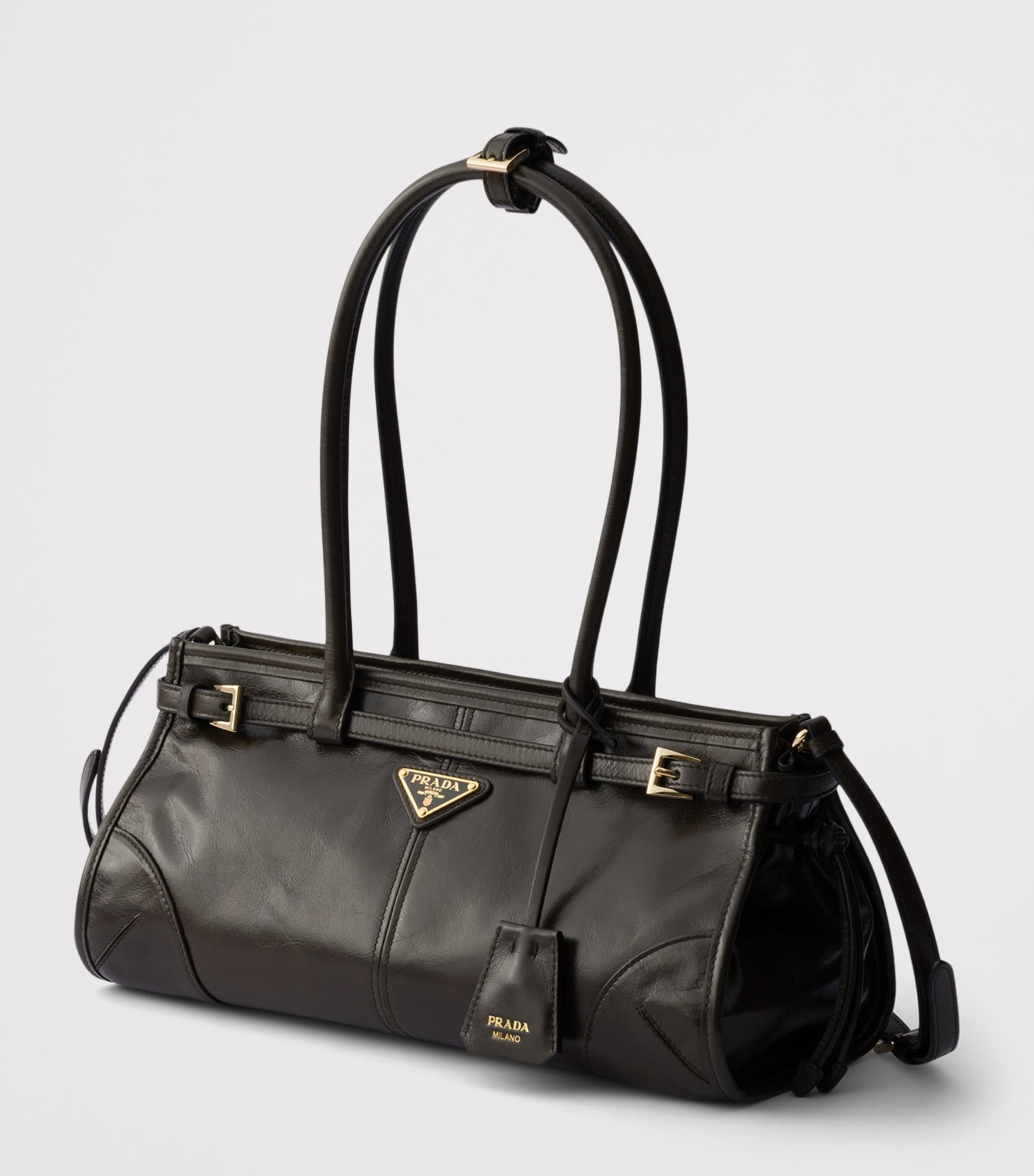 Prada Medium Leather Bonnie Shoulder Bag Green Image 3