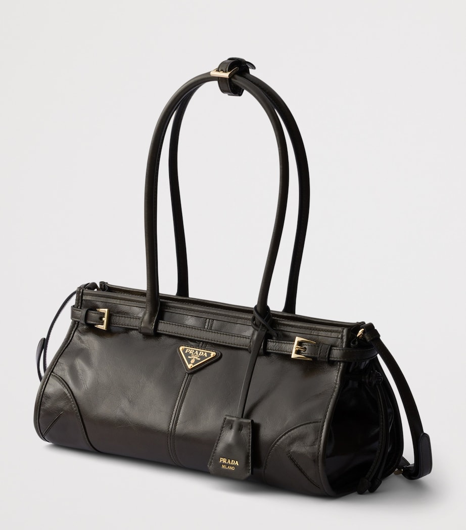 Prada Medium Leather Bonnie Shoulder Bag Green Image 3