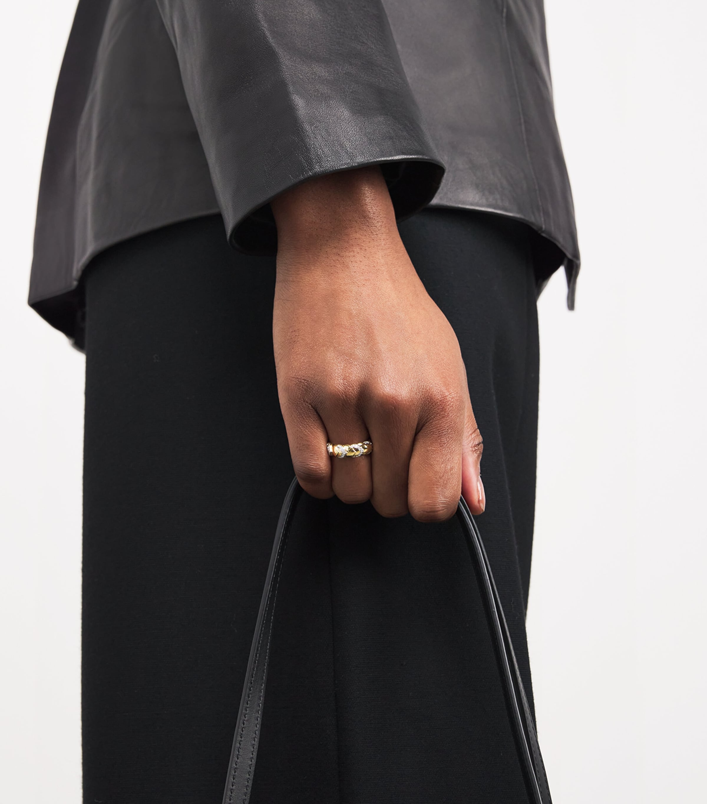 Yellow Gold and Diamond Cobra Stackable Ring YELLOW GOLD Image 2