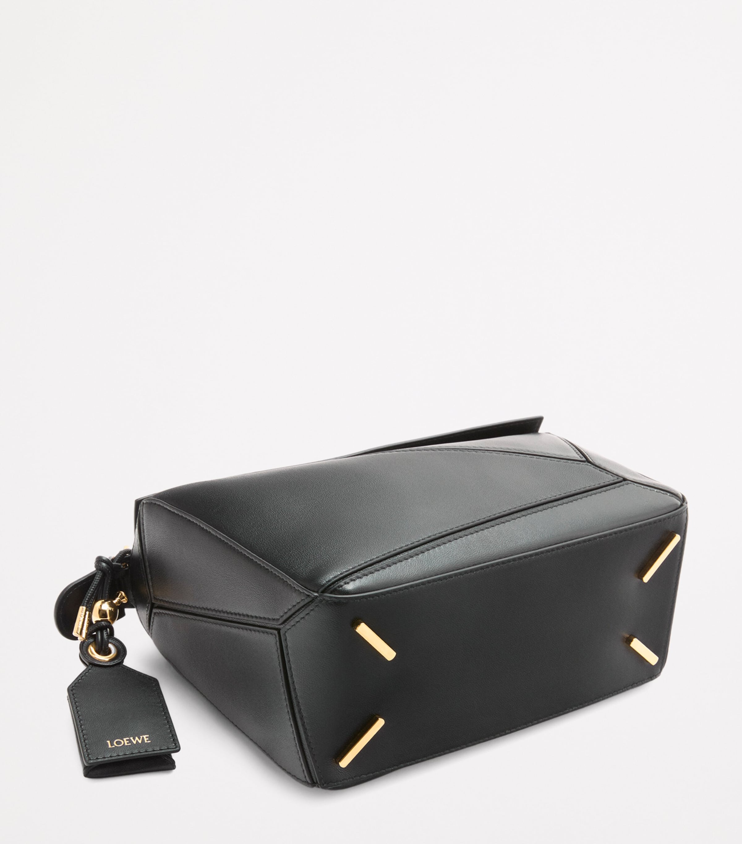 LOEWE Black Small Leather Featherlight Puzzle Top-Handle Bag