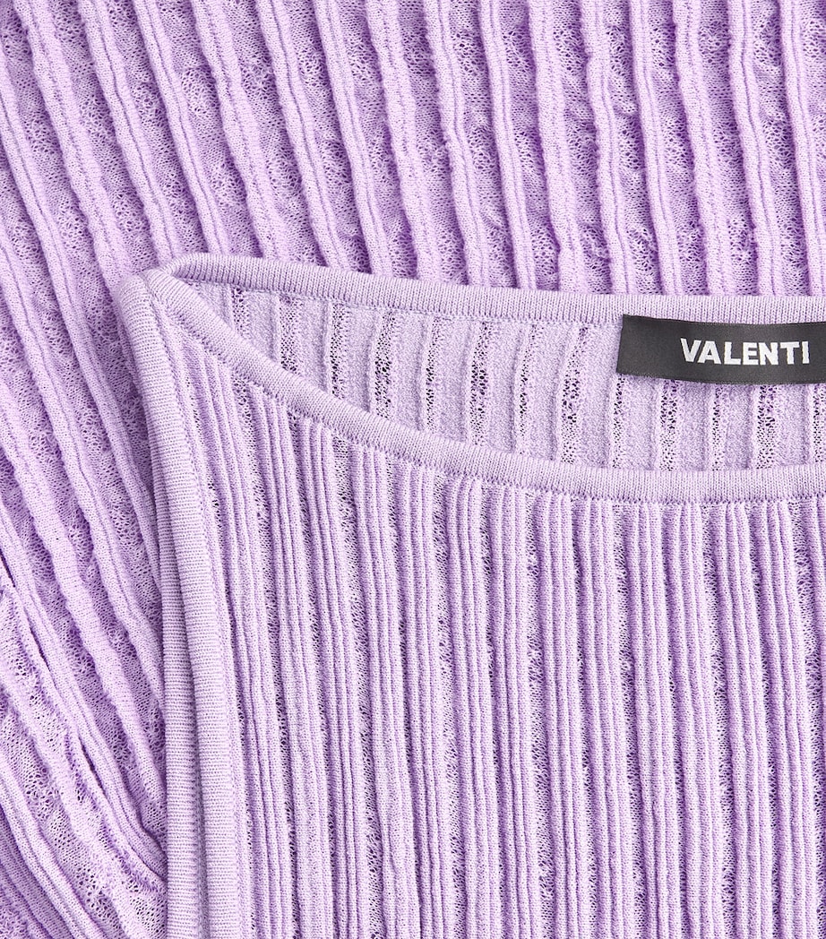 VALENTI Womens Knitted Isabela Midi Dress Lilac Image 6