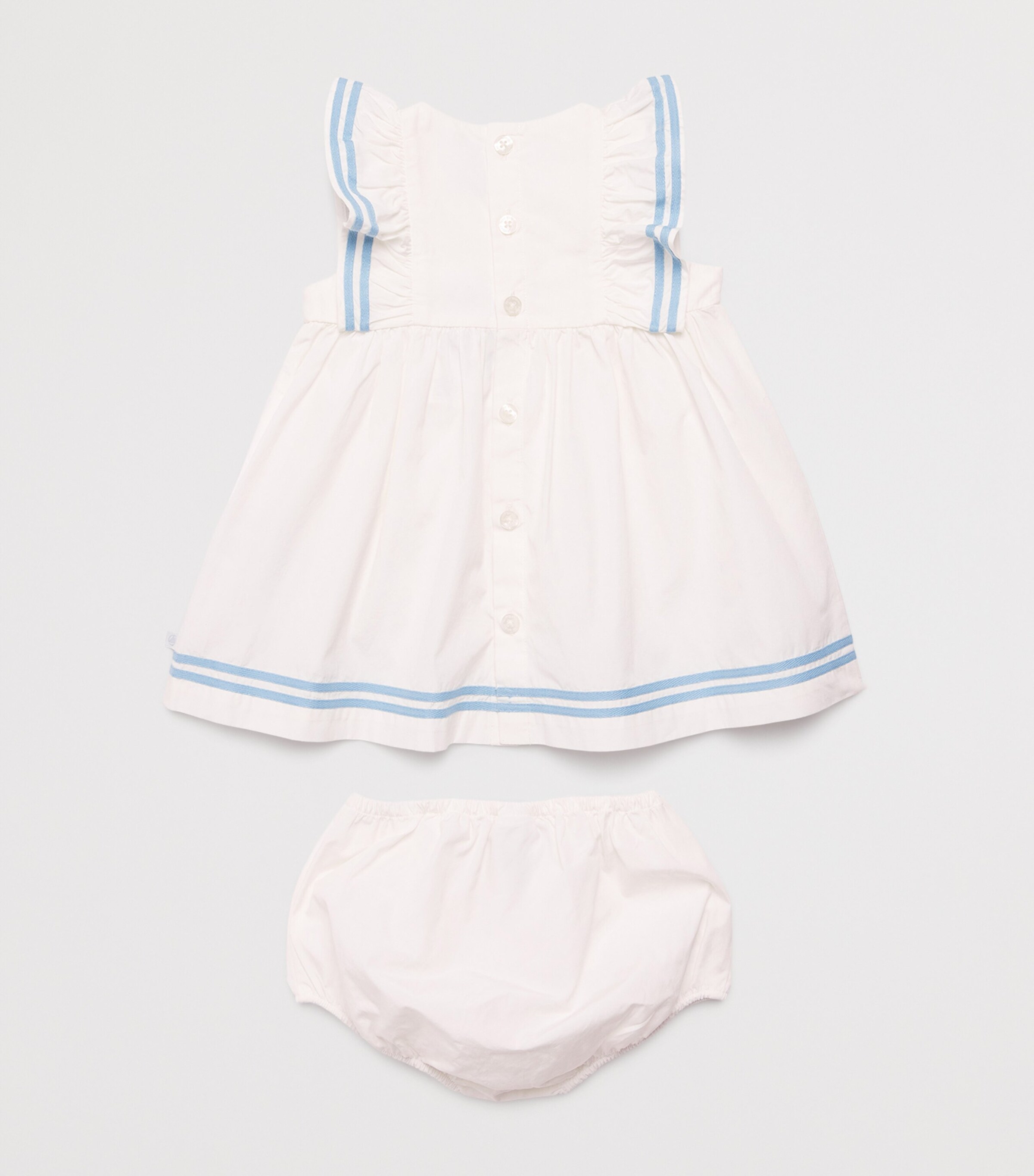 Cotton Dress and Bloomers Set (3-24 Months) MARSHMALLOW Image 2
