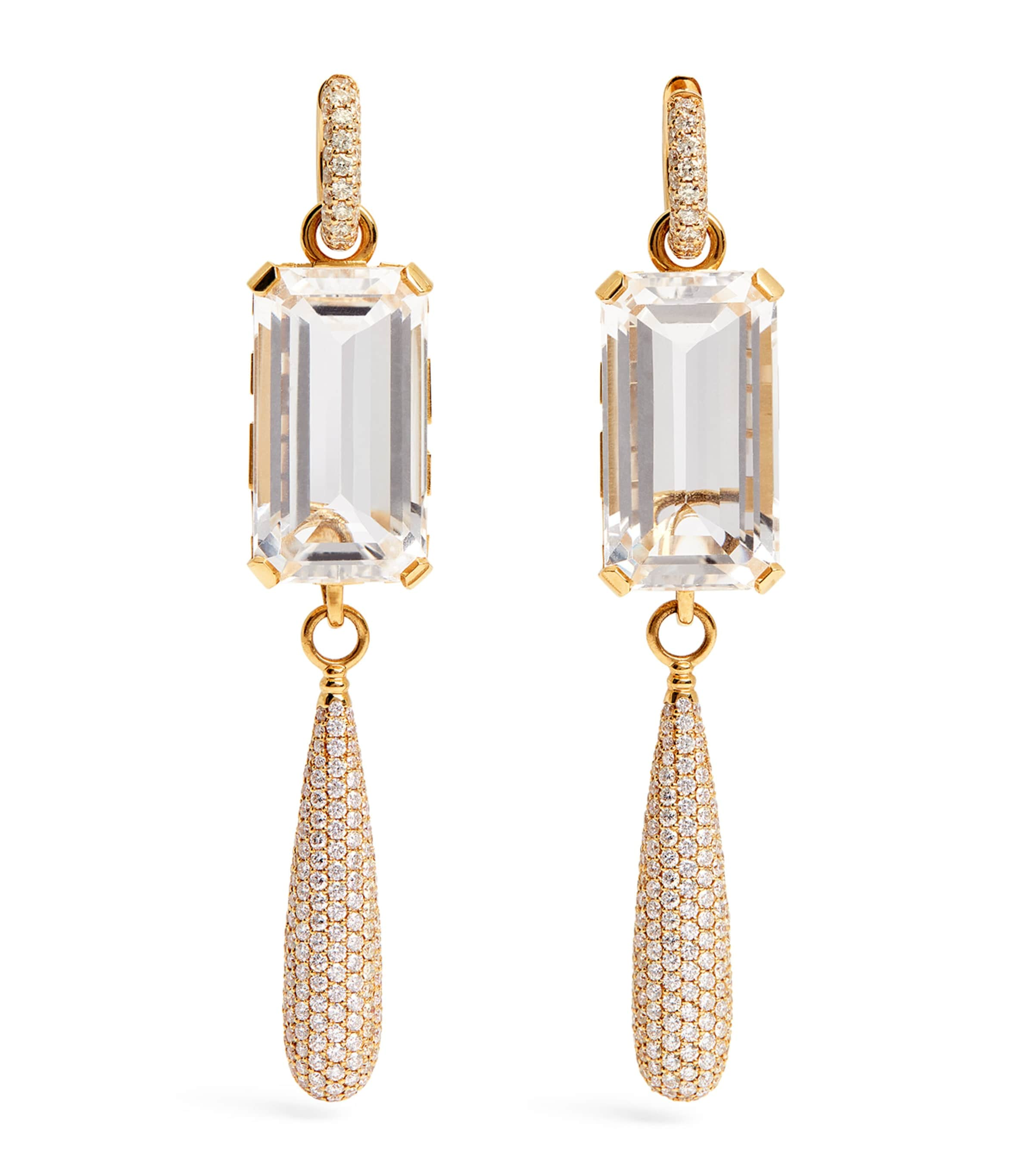 Engelbert Yellow Gold And Diamond Ny-66 Drop Earrings