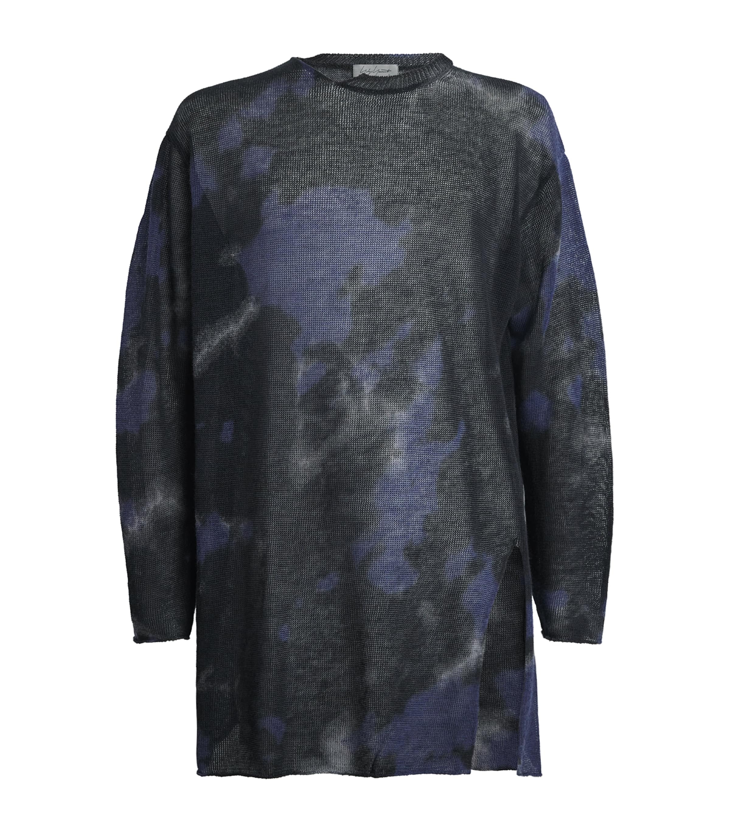 Shop Yohji Yamamoto Cotton Tie-dye Sweater In Purple