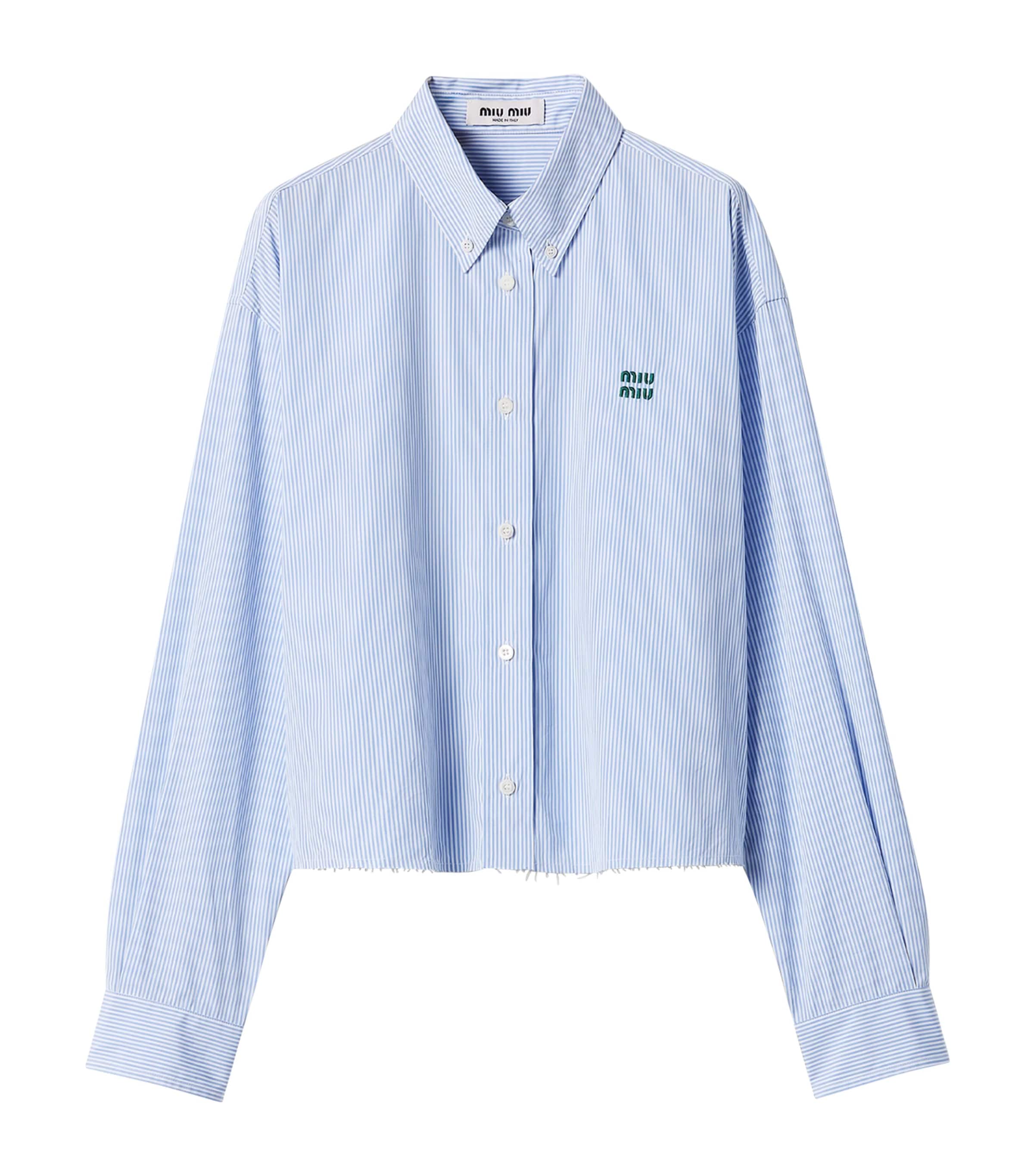 Miu Miu Womens Cotton Poplin Pinstripe Shirt Image 1