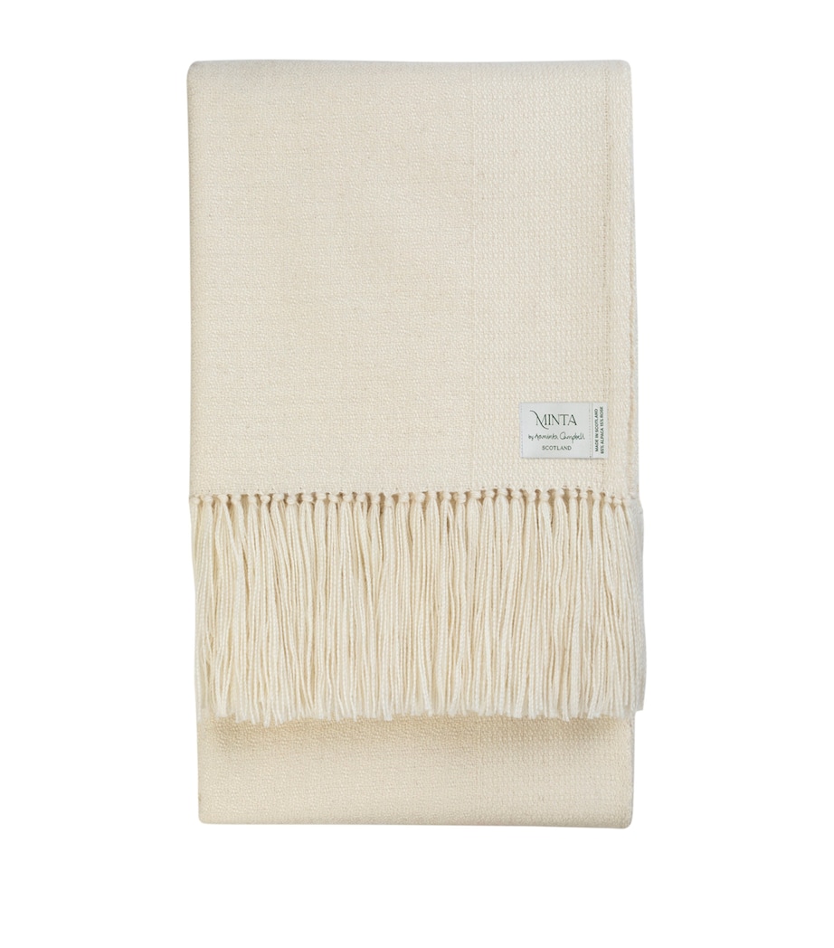 Araminta Campbell Alpaca-Blend Willow Throw (150cm x 230cm) White Image 1