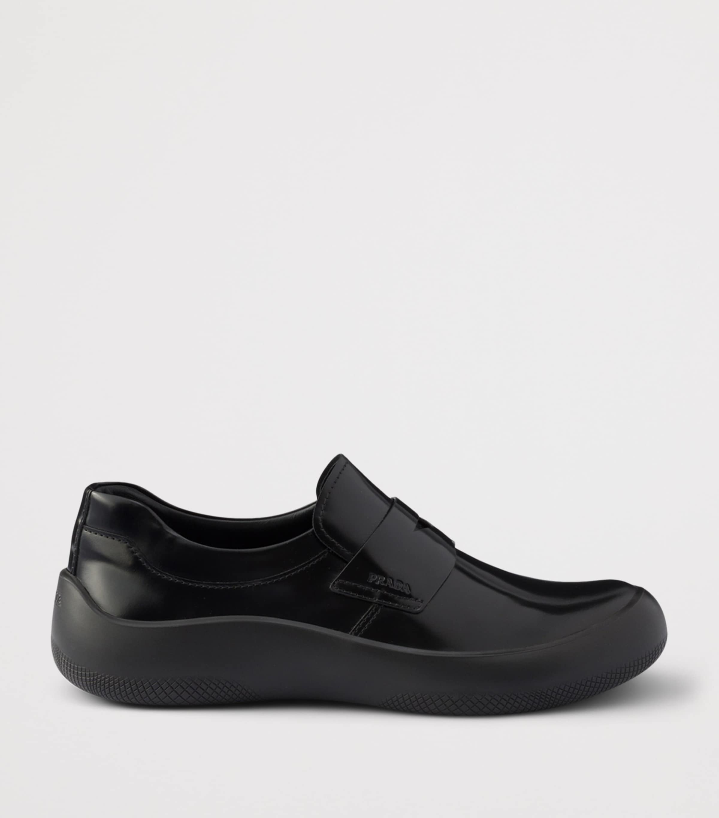 Prada Brushed Leather Loafers Black Image 2