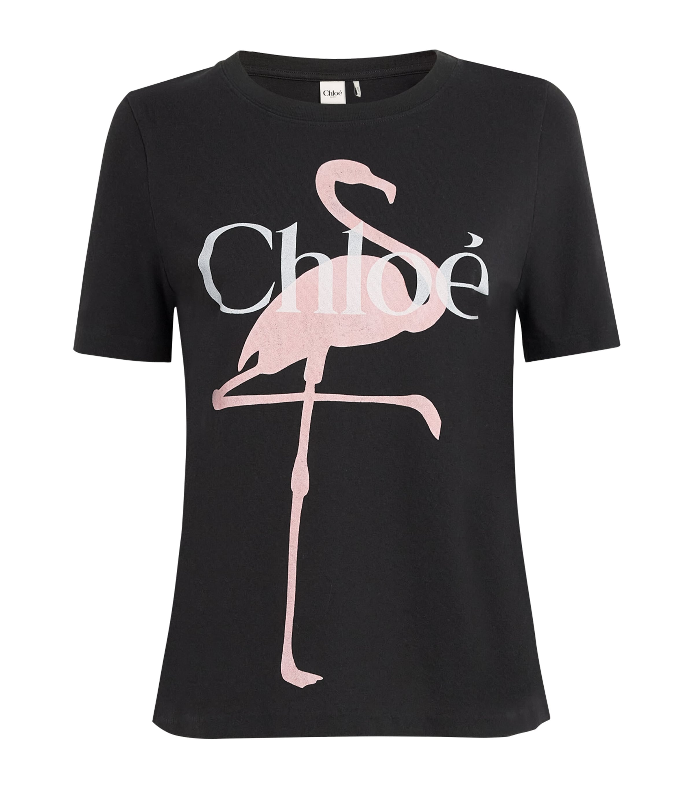 Chloé Womens Cotton Logo Baby T-Shirt Ash Black Image 1