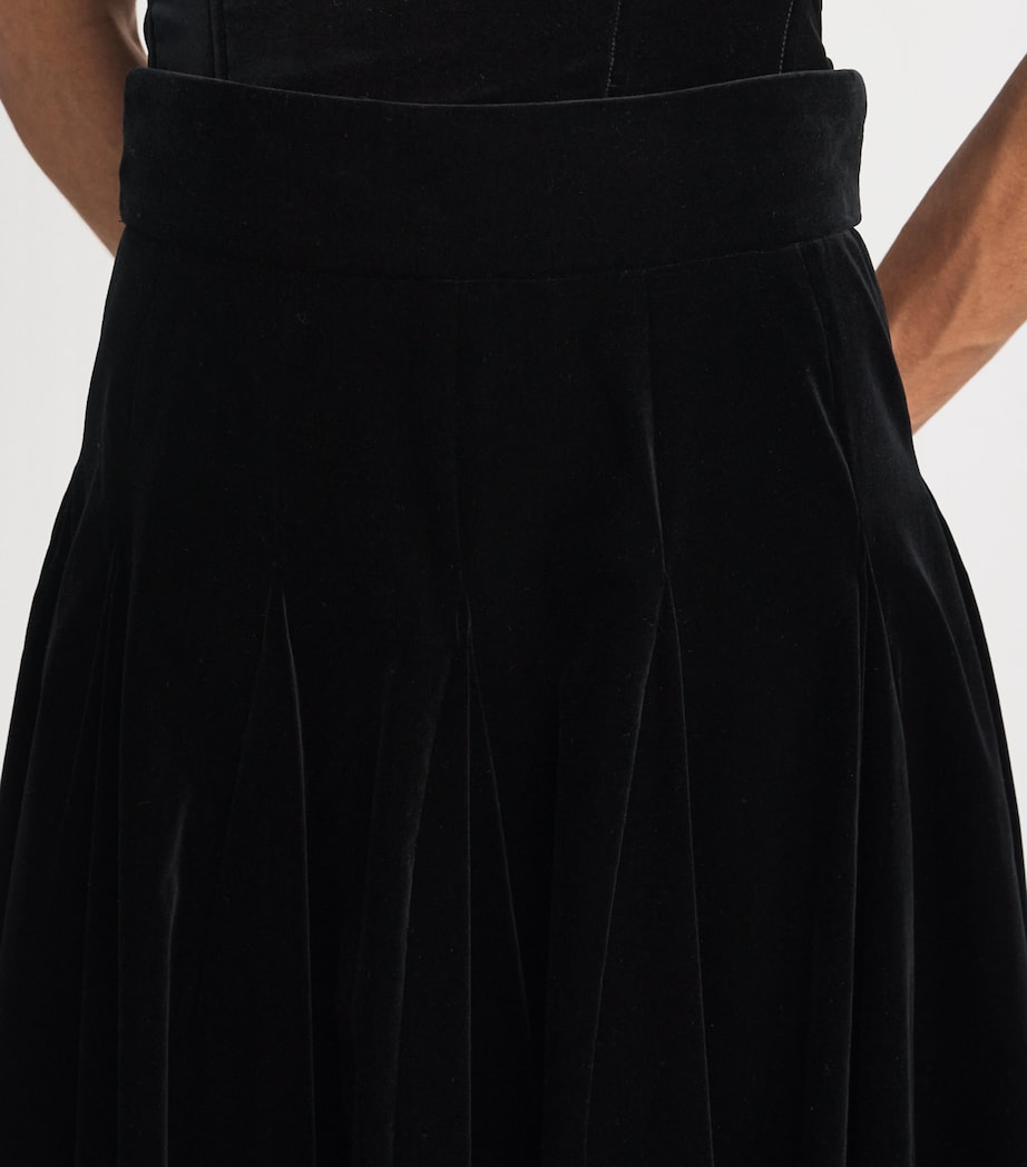 Velvet Maxi Skirt BLACK Image 6